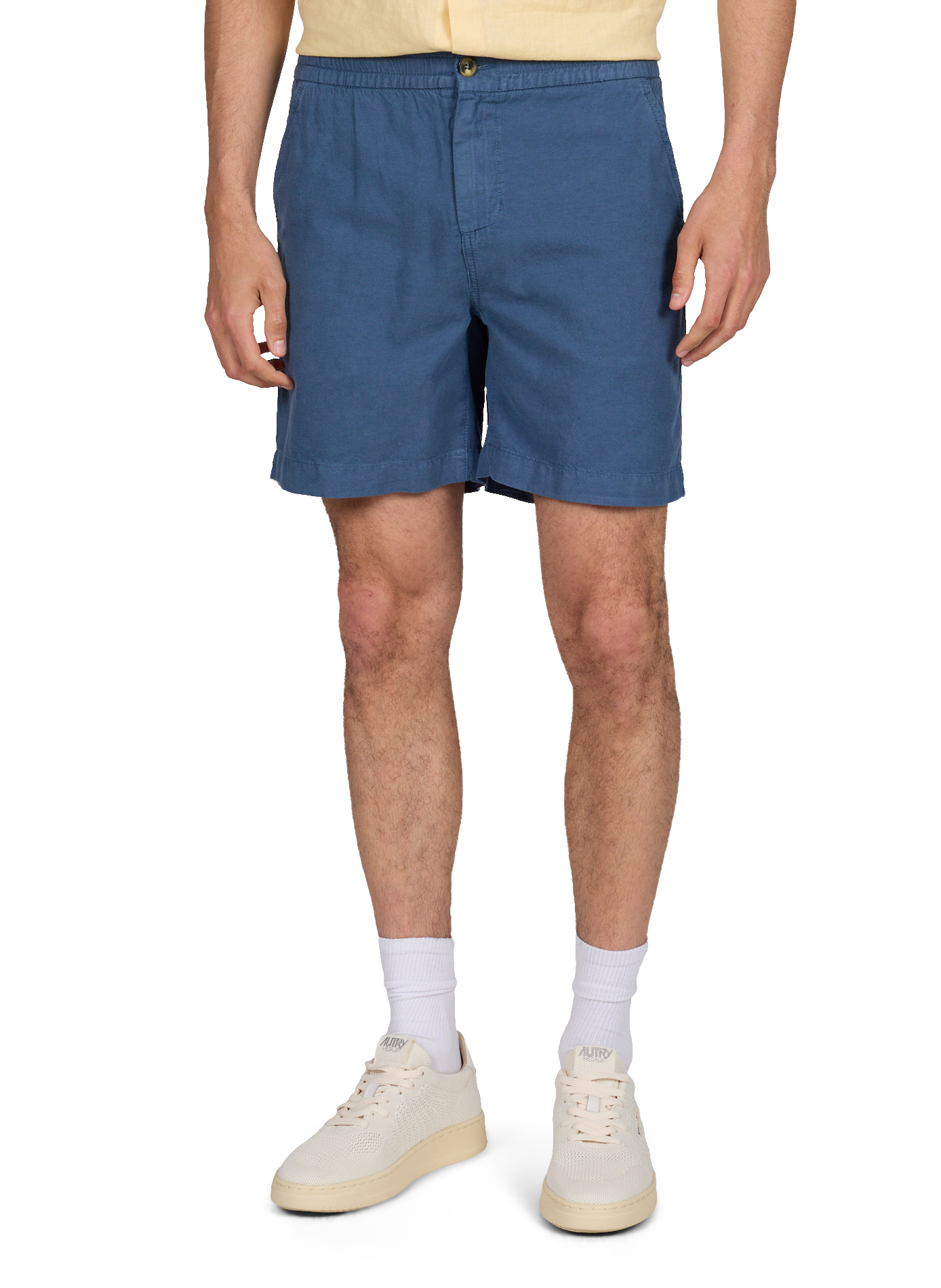 Short Chèvre en coton et lin mélangés FAGUO Bleu