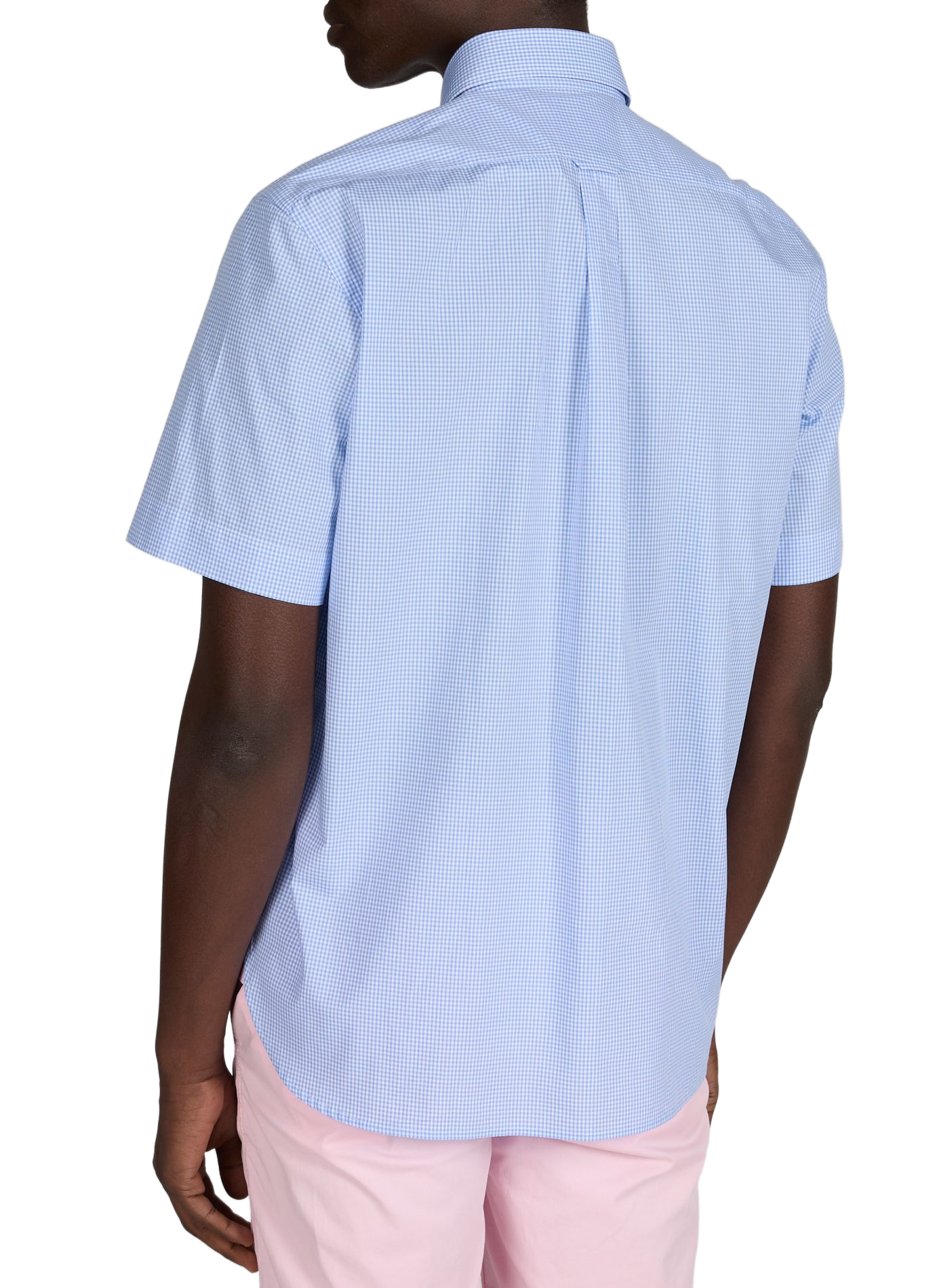 Chemise manches courtes à carreaux en coton EDEN PARK Bleu