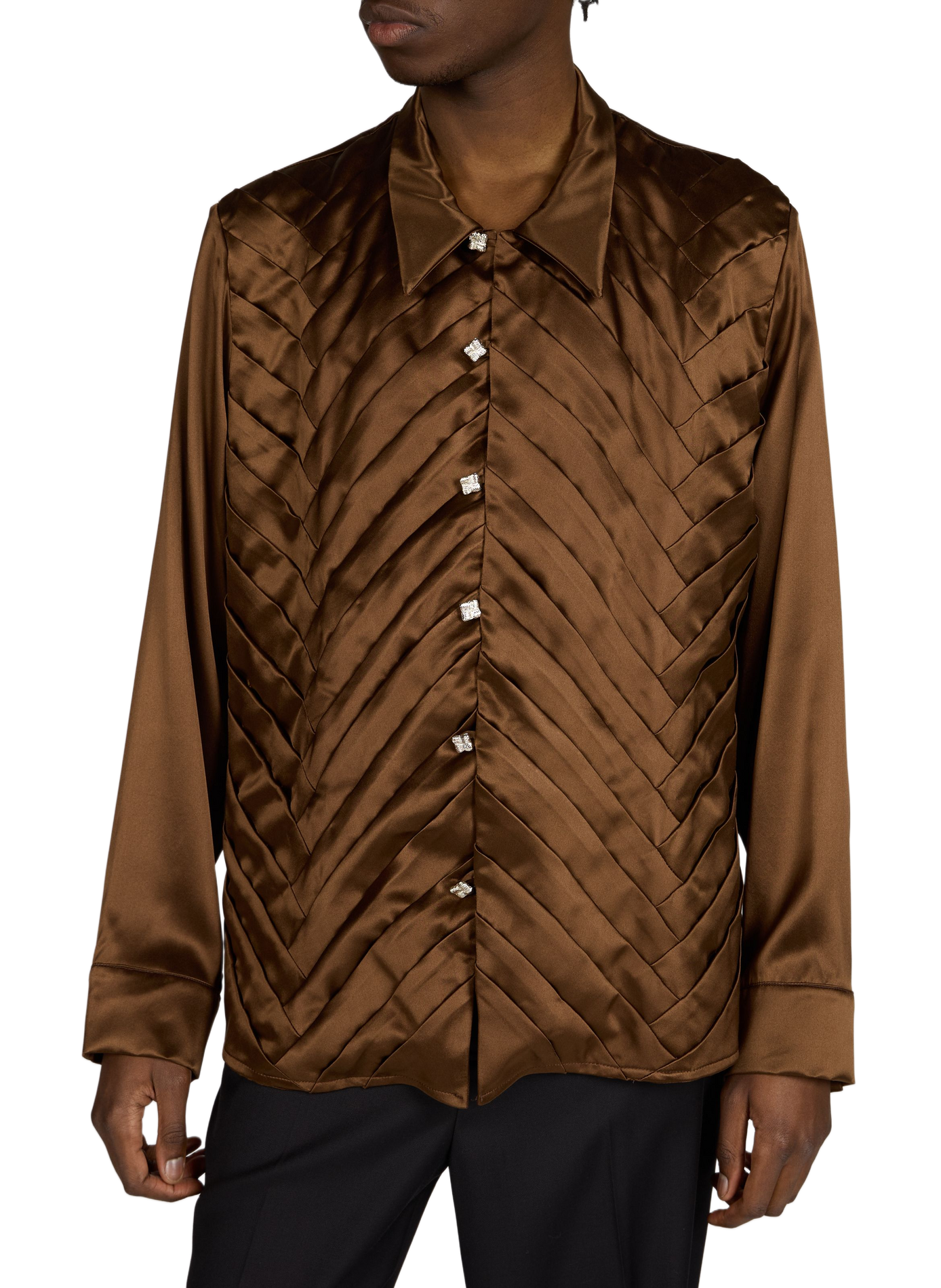 Jeans Ontmoetingen met zijdelingse geplooide inzetstukken van katoen CAMPILLO Bruin