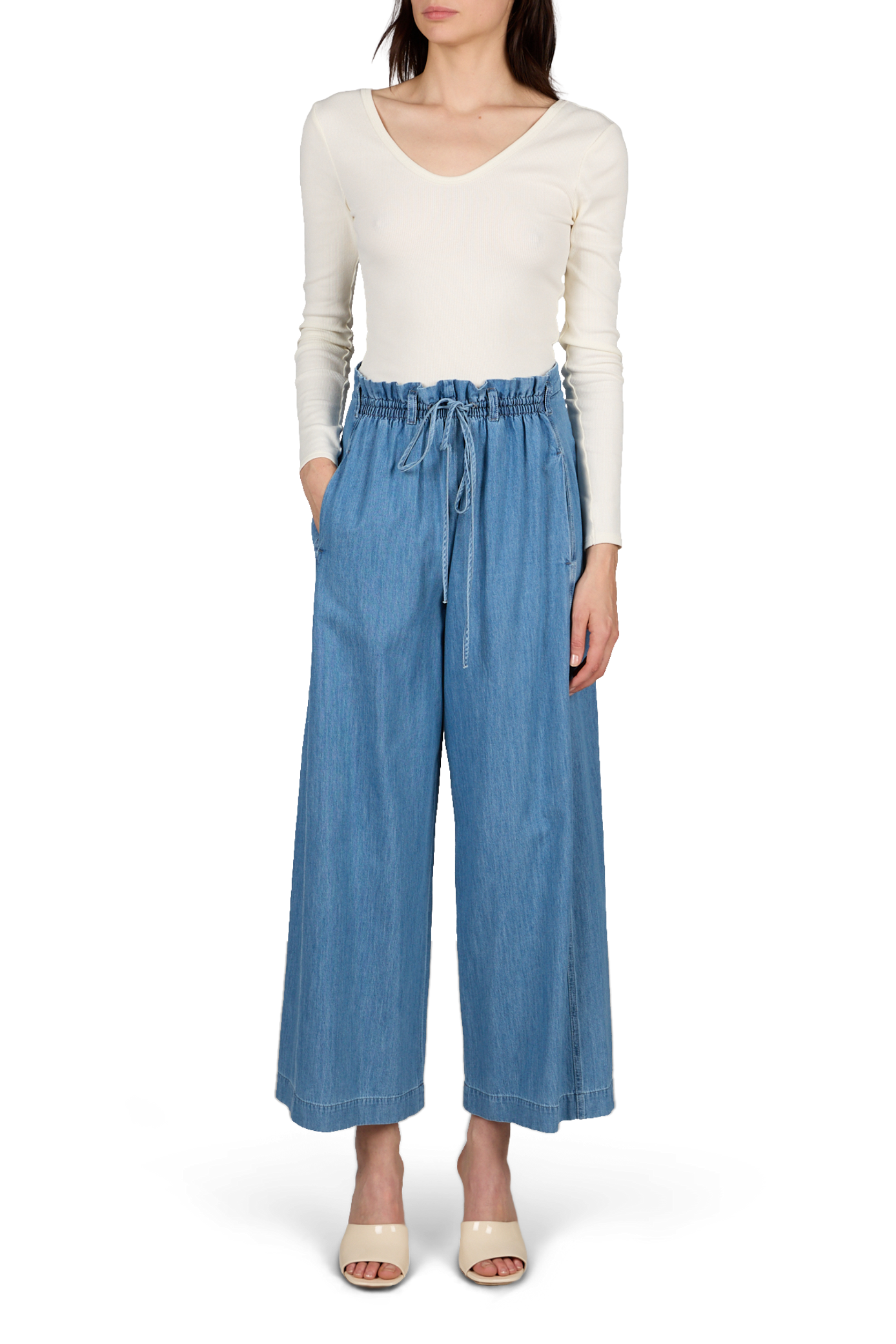 Weite Baumwollhose TELA Blau