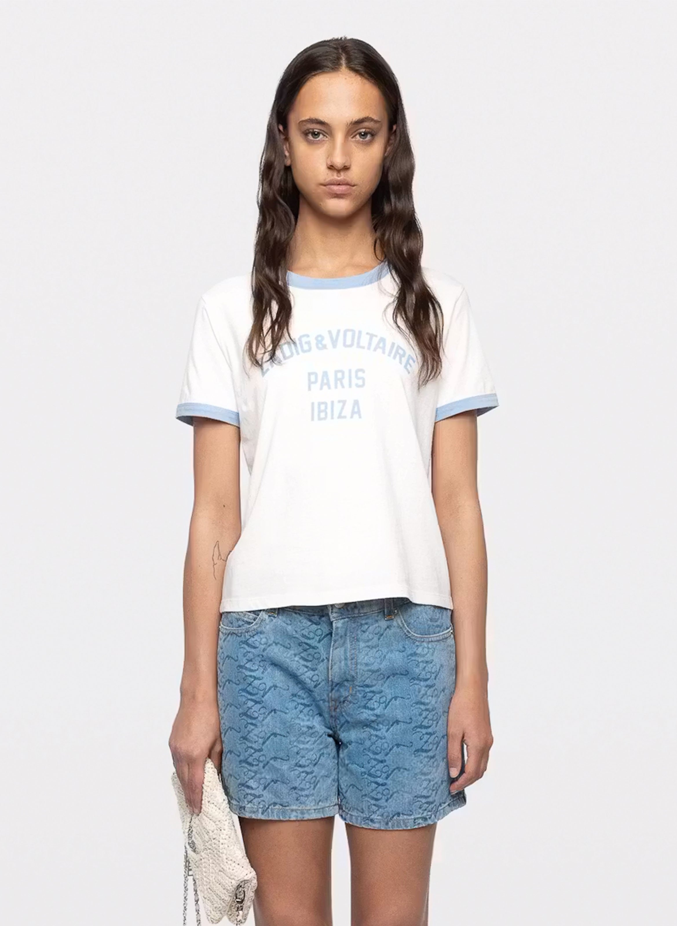 Tee-shirt droit à imprimé en coton bio woos ZADIG&VOLTAIRE Blanc
