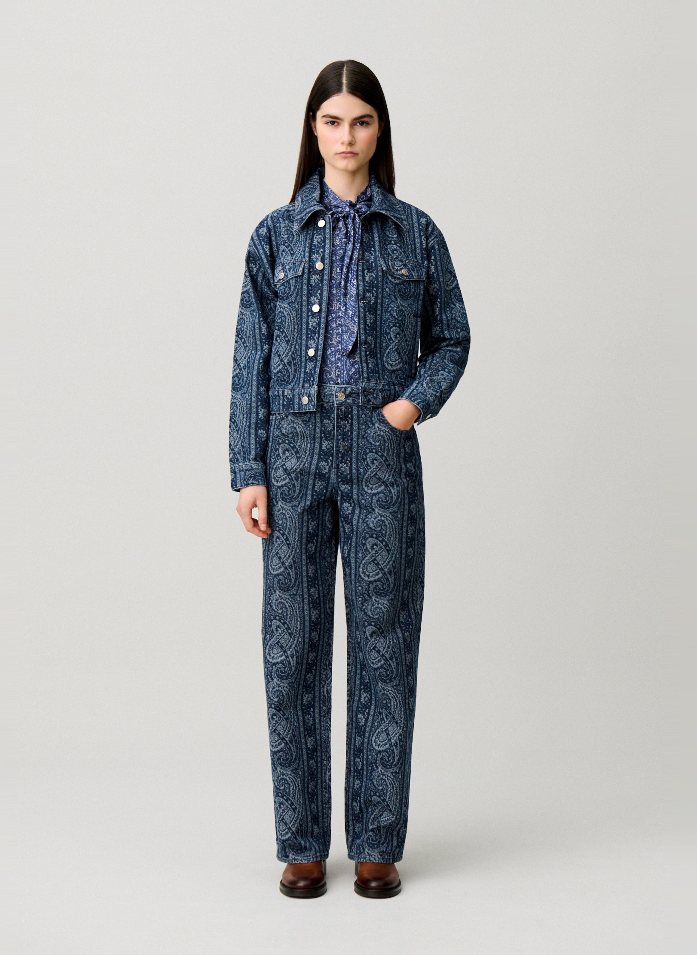 Jean droit en coton CLAUDIE PIERLOT Bleu