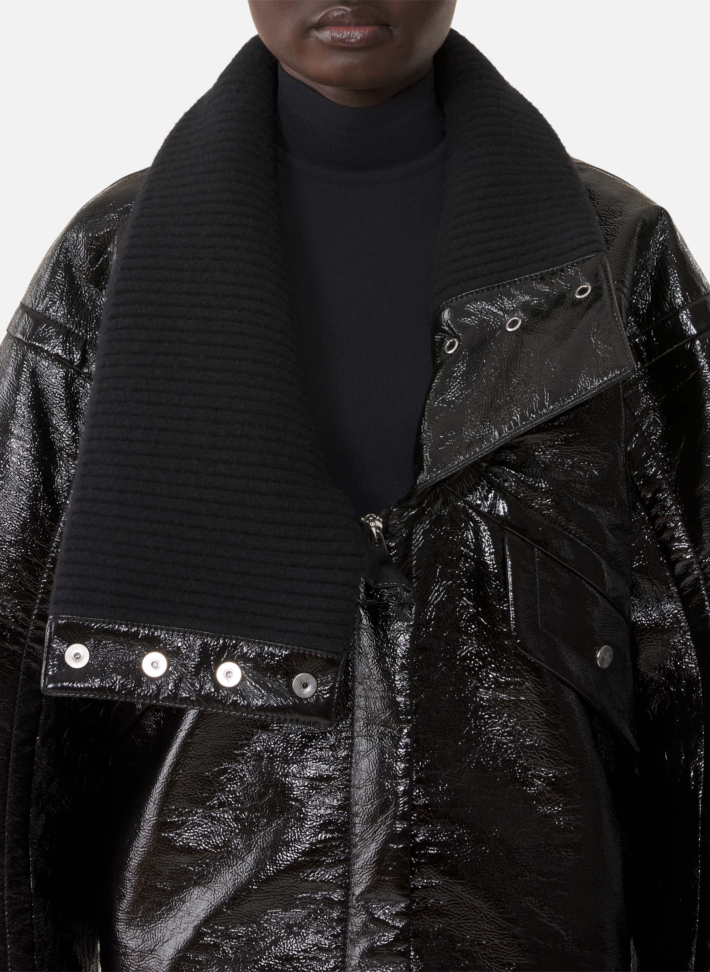 Manteau court en vinyle LANVIN Noir