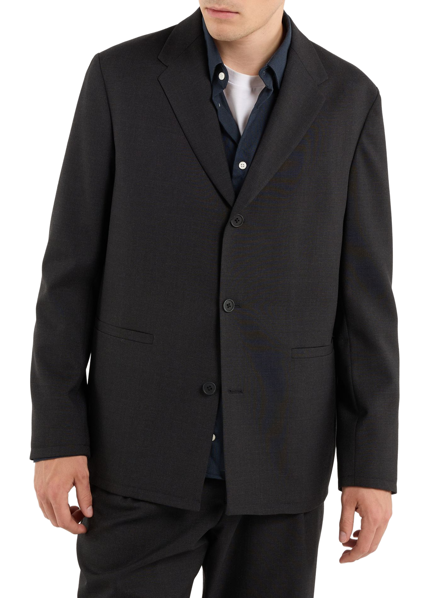 Solid wool straight suit jacket SAISON 1865 Grey