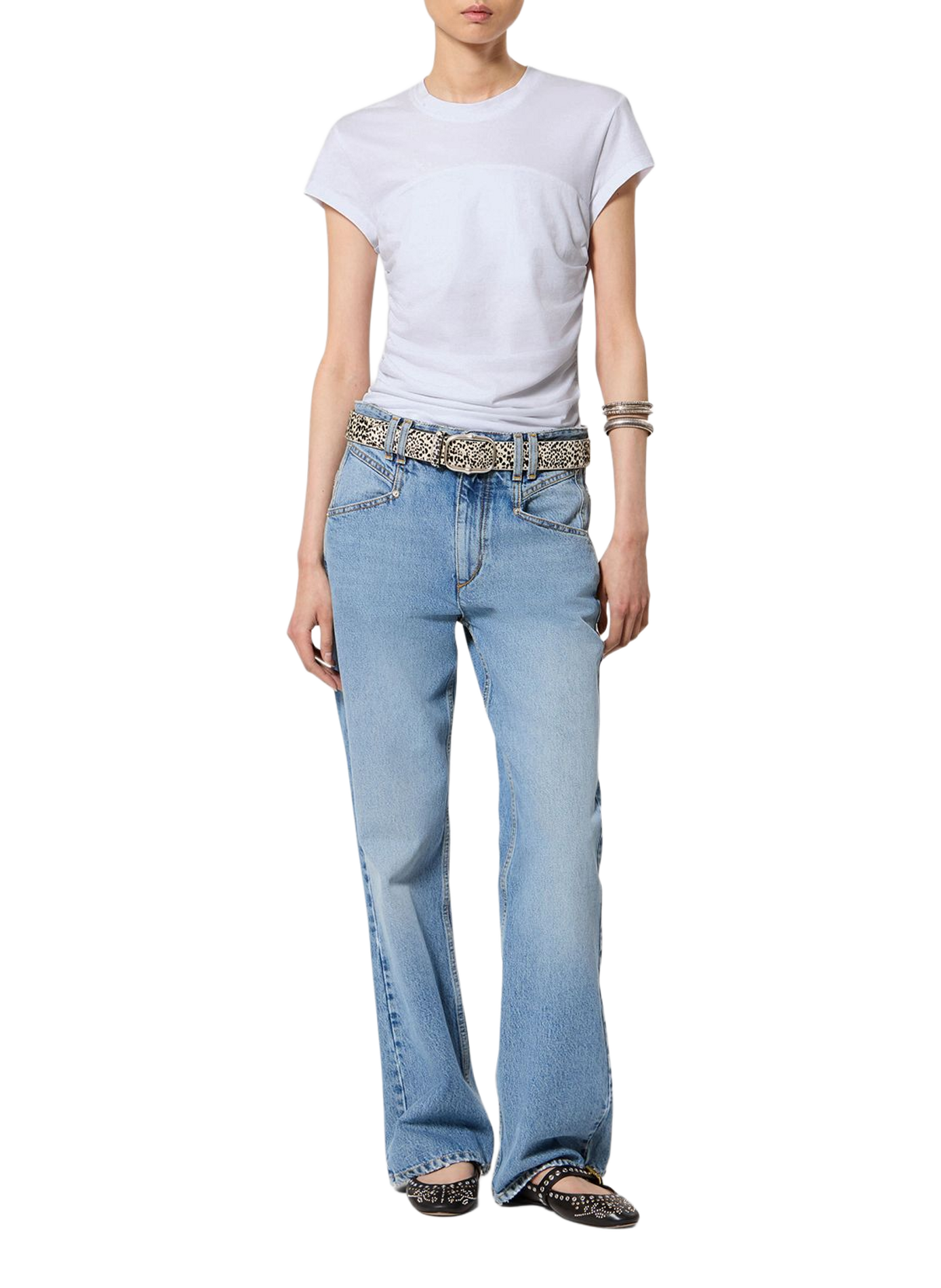 T-Shirt Maelie mit Raffungen aus Baumwolle ISABEL MARANT Weiss