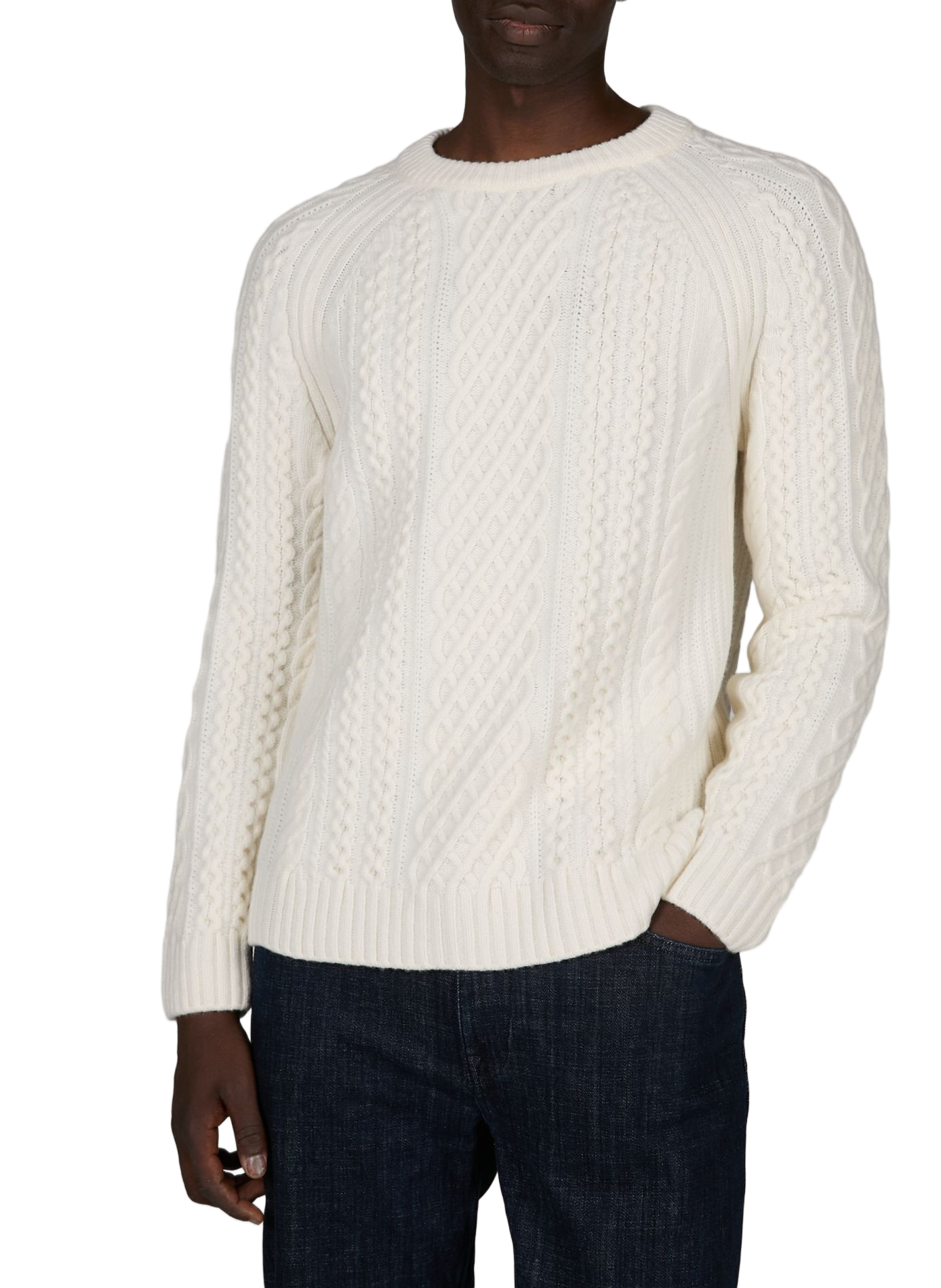 Round neck wool straight sweater CLOSED Beige