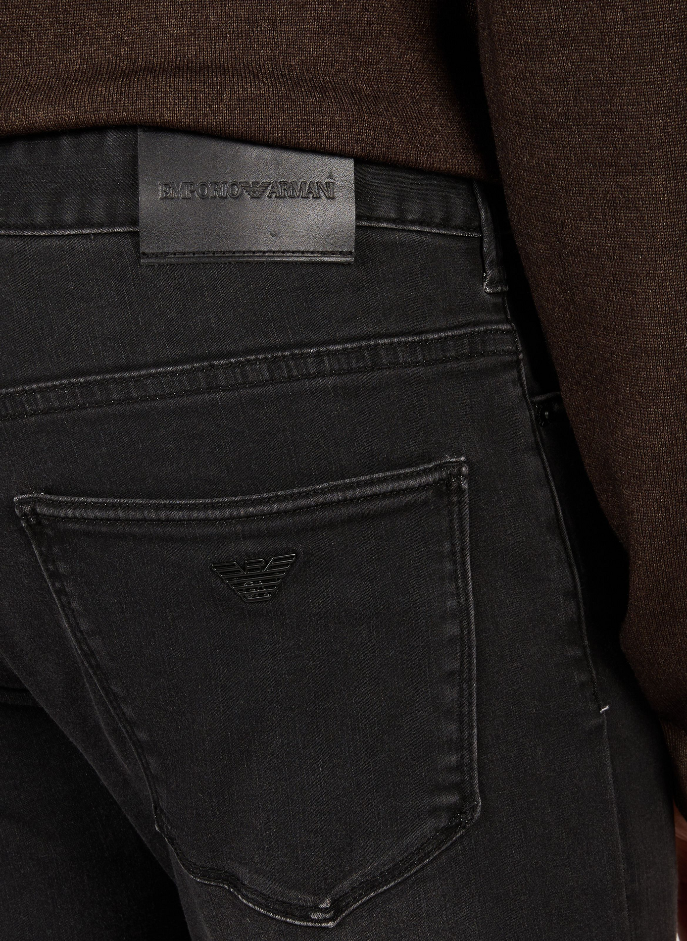 Cotton-blend slim-fit jeans EMPORIO ARMANI Grey