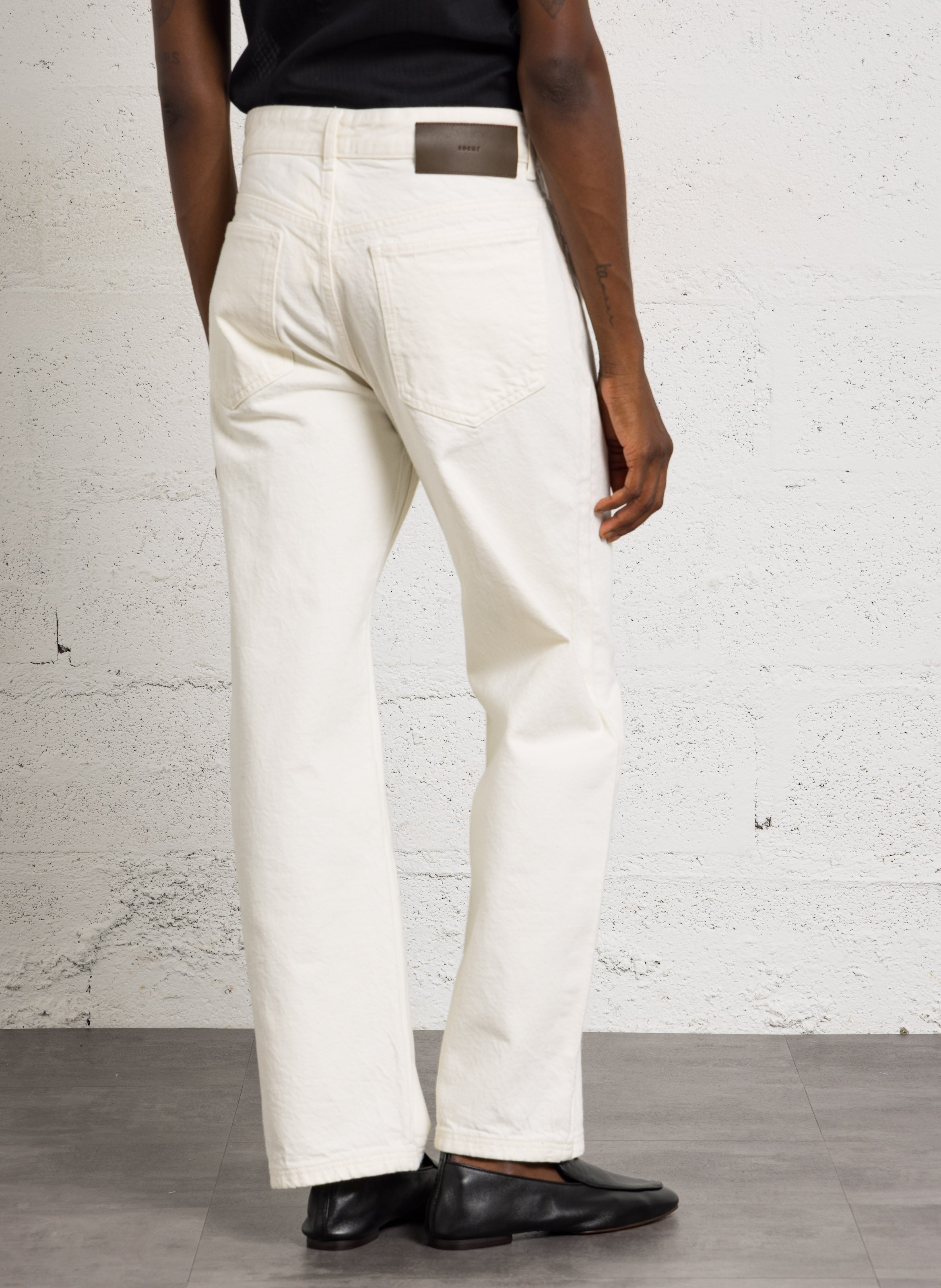 Pantalon droit en coton harrison SOEUR Beige