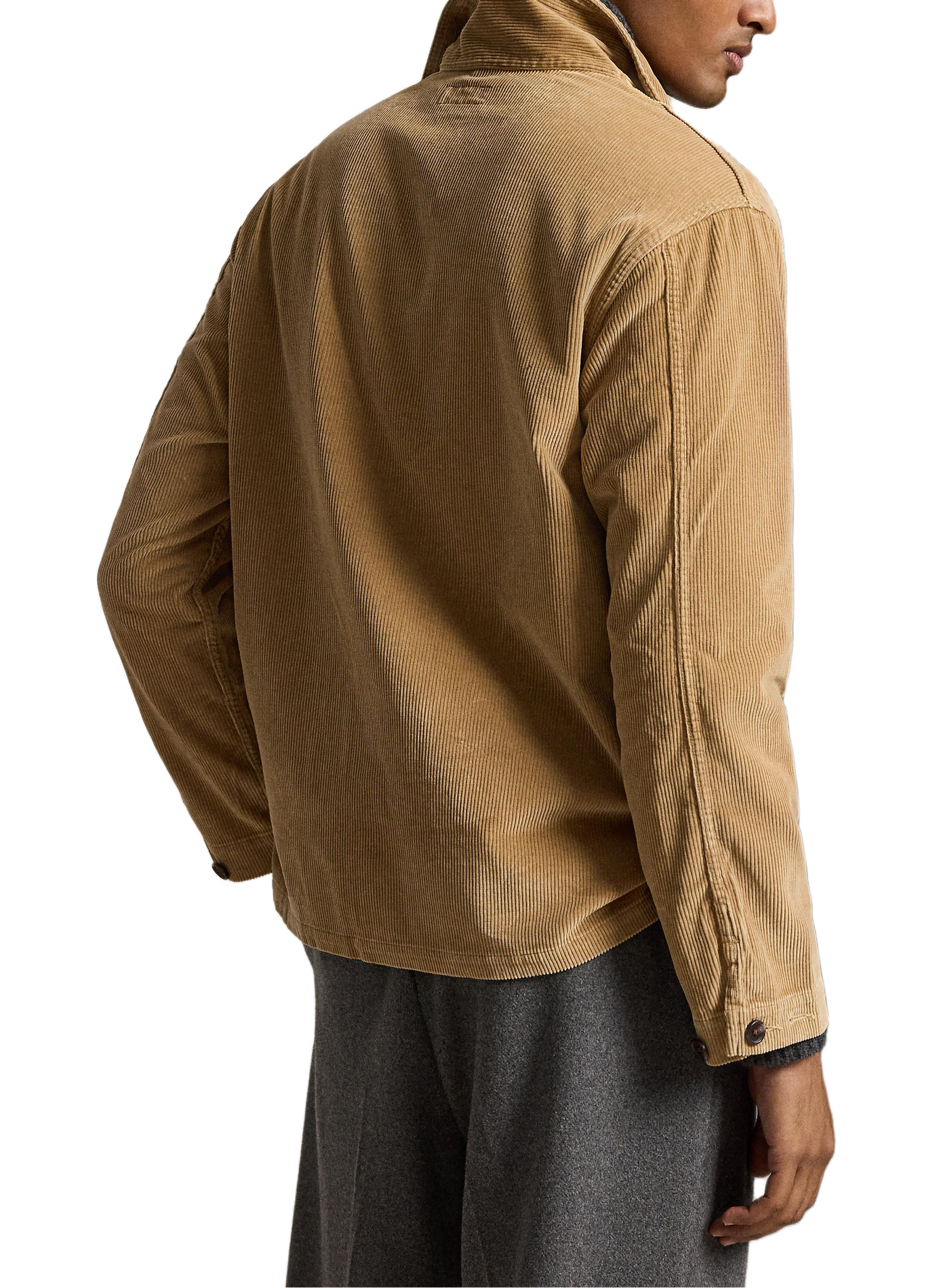 Surchemise droite col classique côtelée en coton POLO RALPH LAUREN Beige