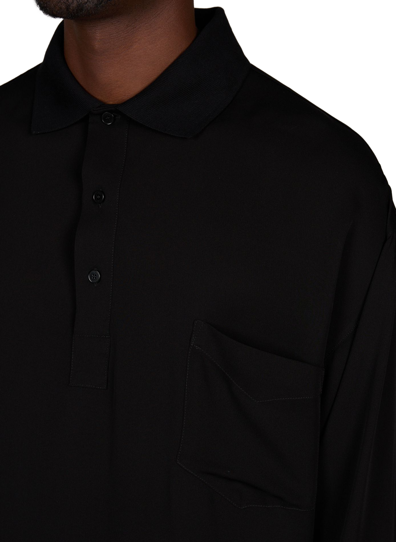 Silk fluid polo ALAINPAUL Black