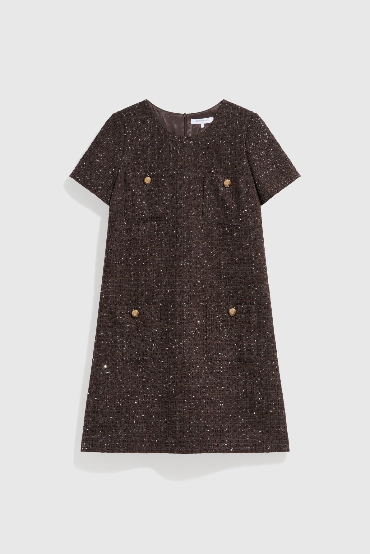 Robe en tweed à lurex à sequins - cary GERARD DAREL Marron