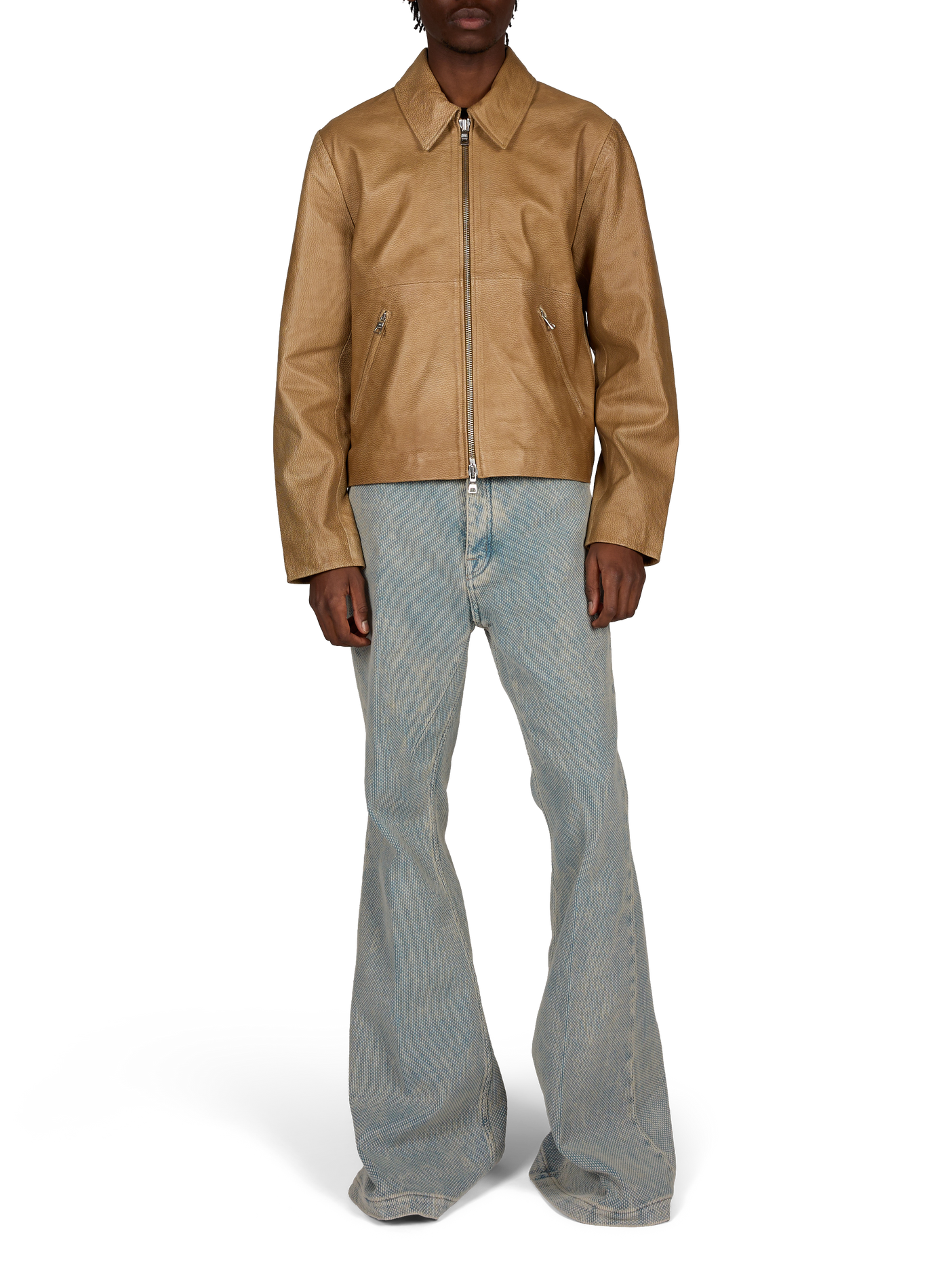 Veste en cuir oversize WON HUNDRED Marron
