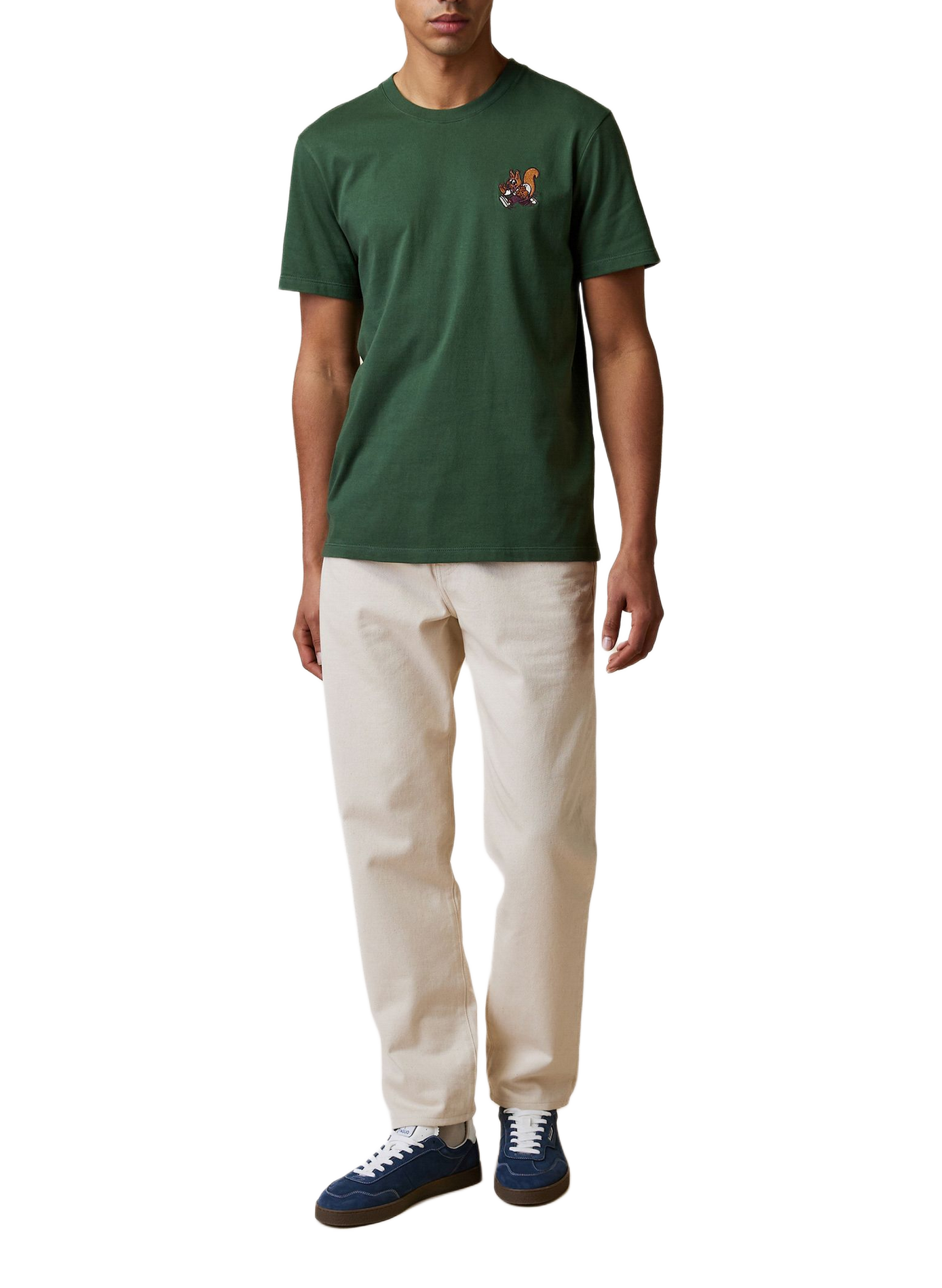 Geborduurd Arcy T-shirt van katoen FAGUO Groen