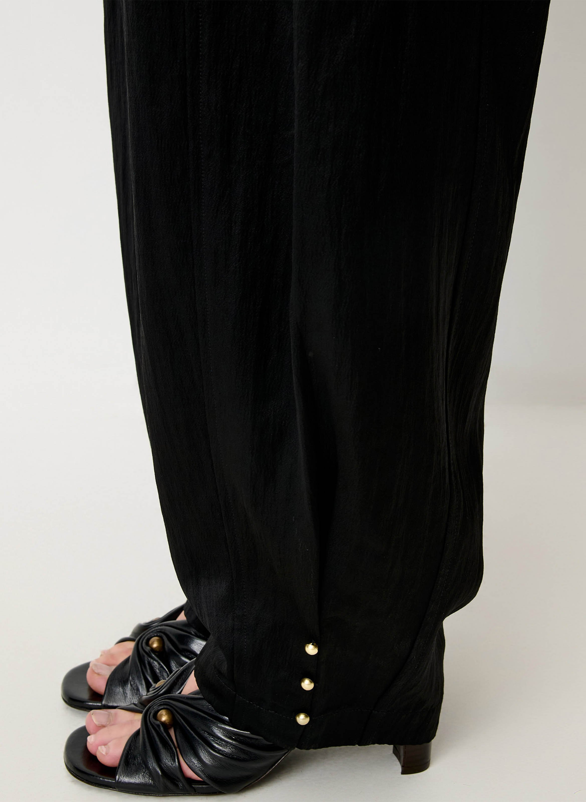 Pantalon rond élastiqué uni timelia SESSUN Noir