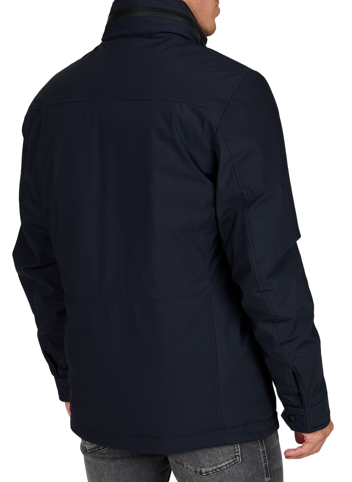 Gerade geschnittene Jacke mit Stehkragen SCHOTT Blau