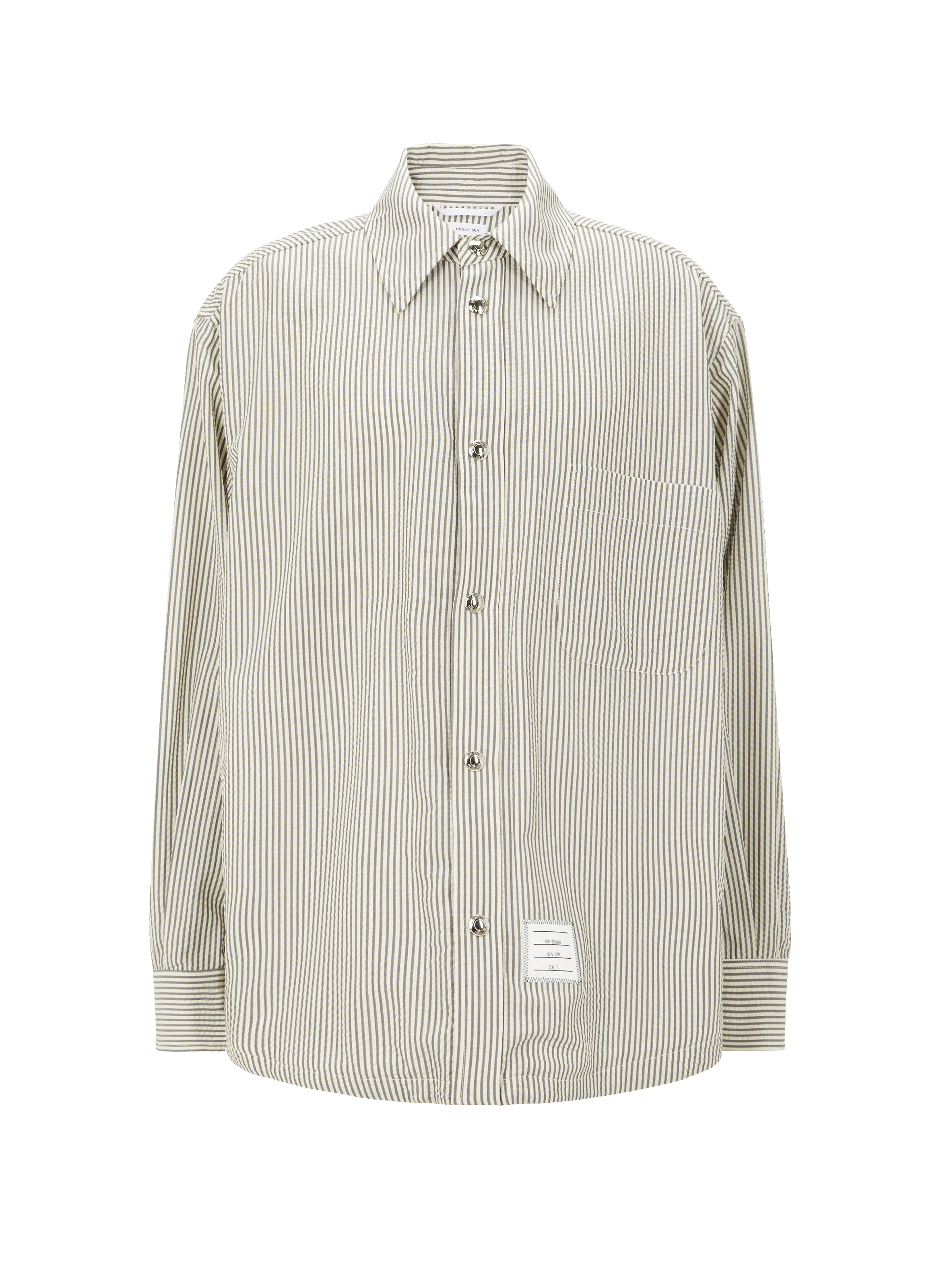 Veste chemise oversize rayée en laine