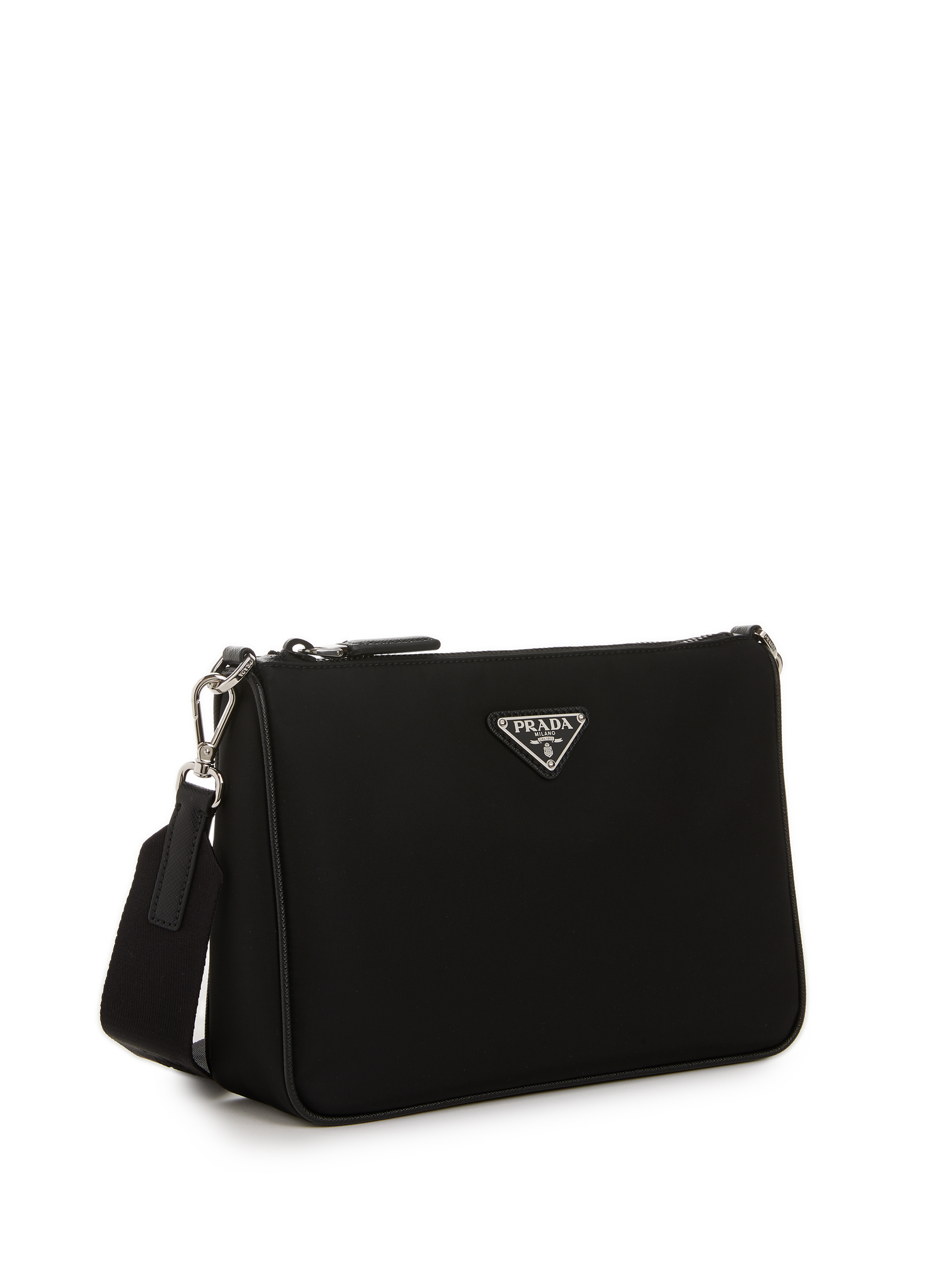 Re-Nylon and Saffiano leather shoulder bag PRADA Black