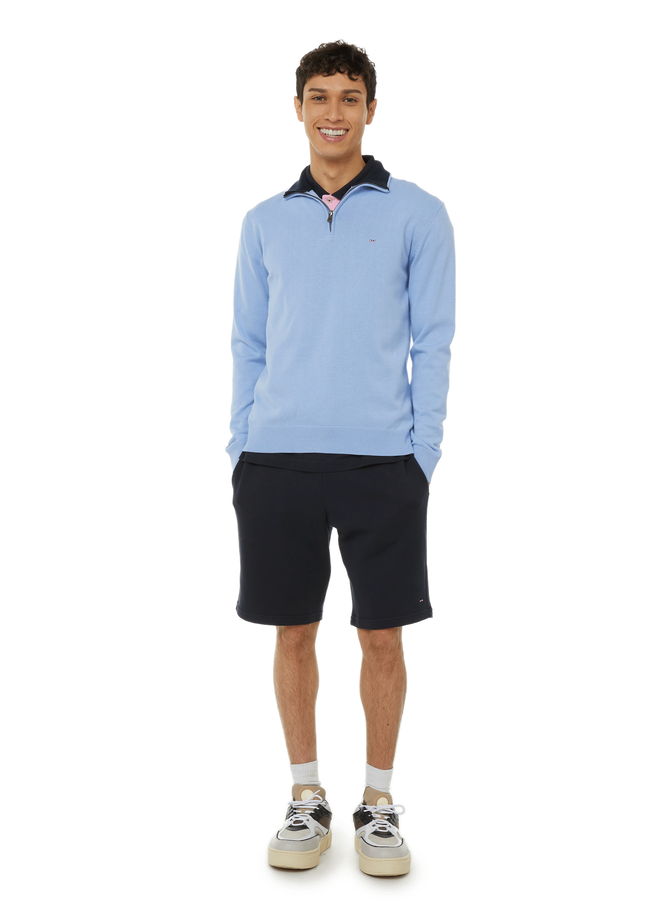 Jumper with zip neck EDEN PARK Blue