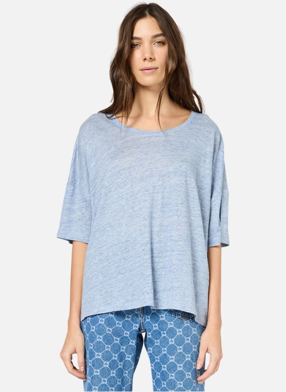 T-shirt oversize en lin - giorgia Bleu by GERARD DAREL GERARD DAREL T-shirt oversize en lin - giorgia Bleu