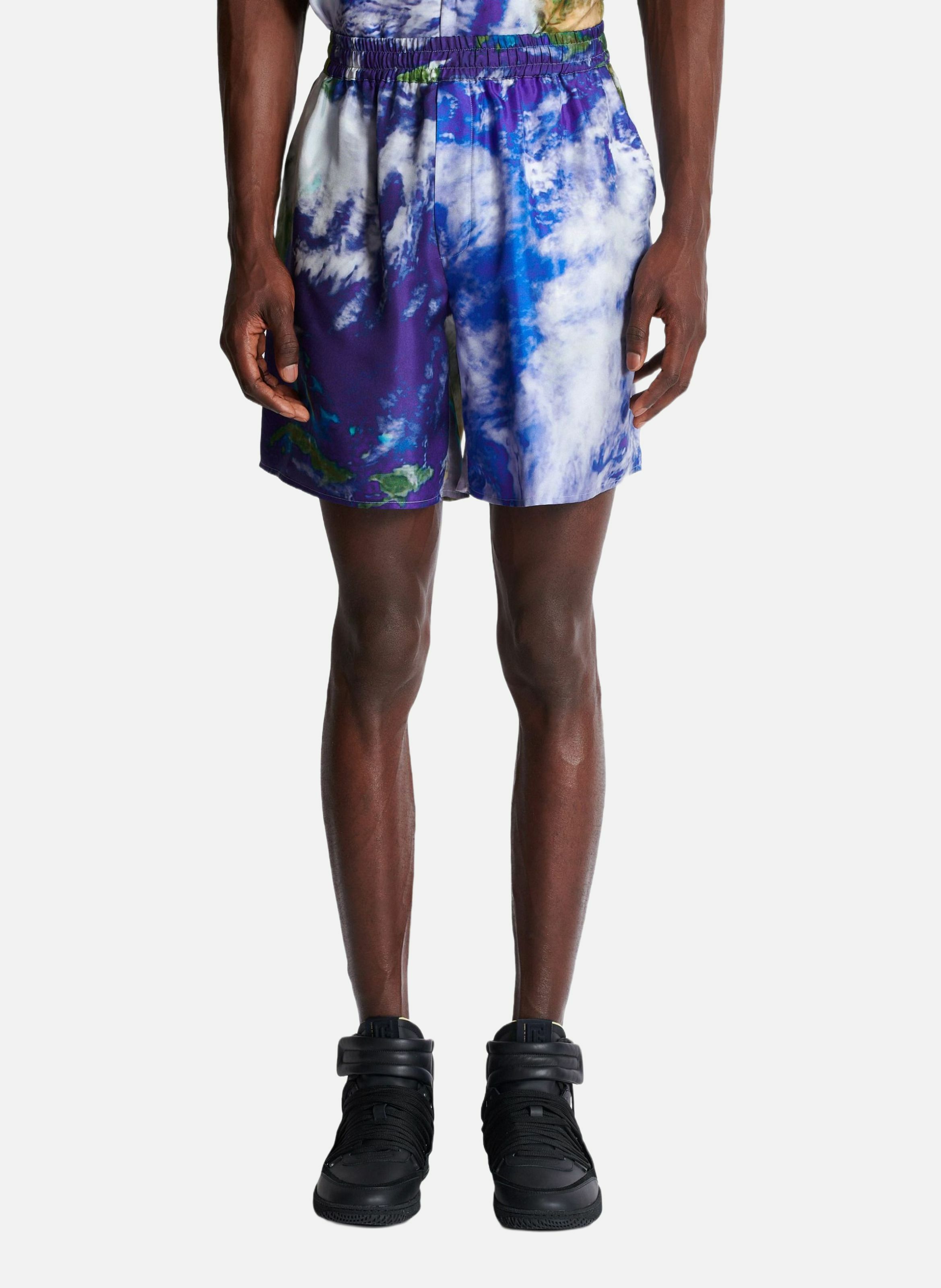 Short en soie imprimée earth BALMAIN Multicolore