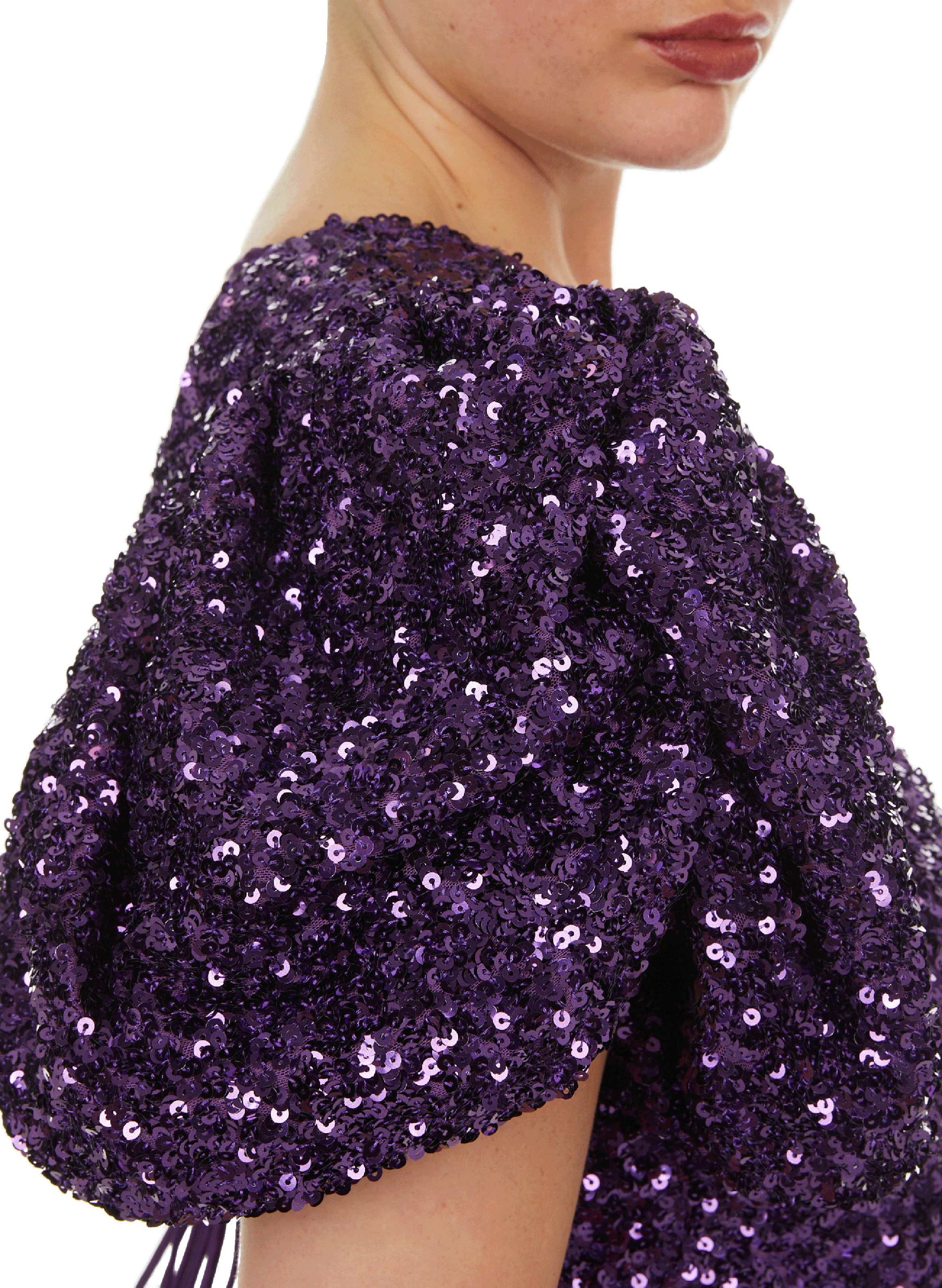 Robe longue cintrée à sequins  ROTATE Violet