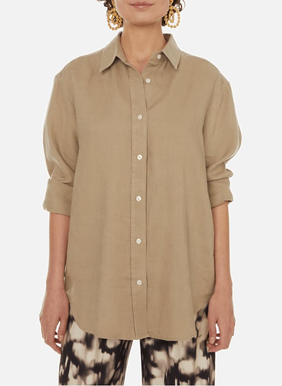 Chemise Salova en lin Beige by SAMSOE SAMSOE SAMSOE SAMSOE Chemise Salova en lin Beige