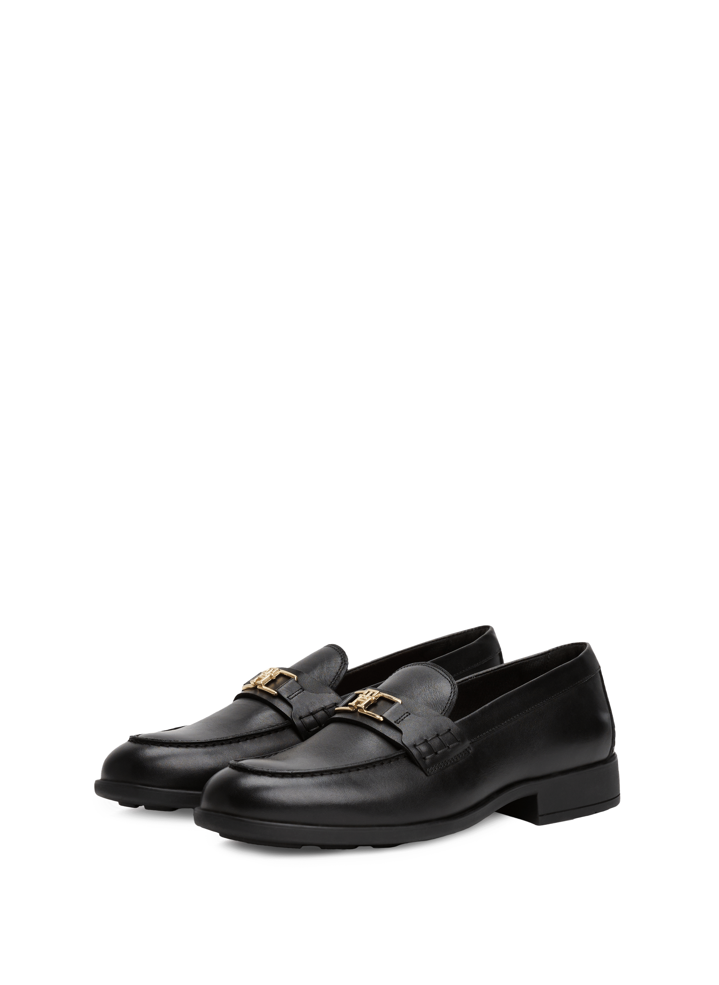 Mocassins en cuir à monogramme TOMMY HILFIGER Noir