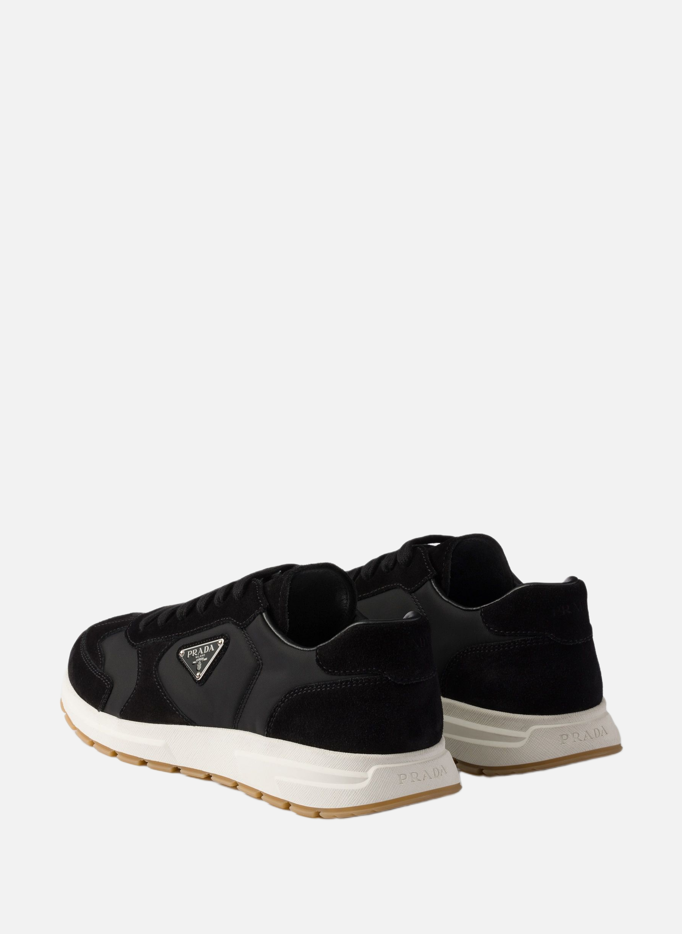 Sneakers prax en daim et re-nylon PRADA Noir