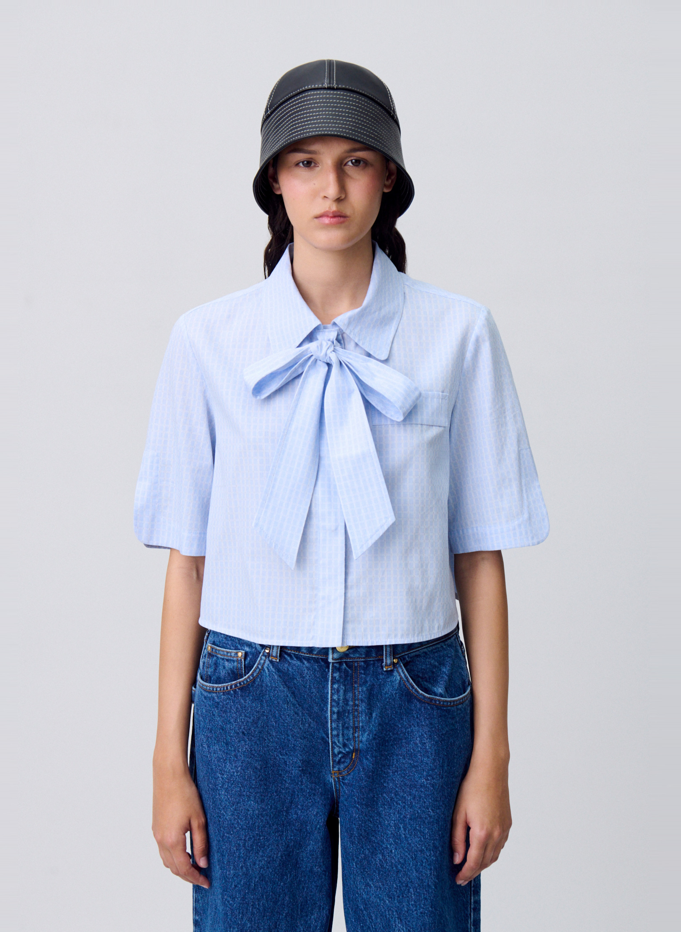 Chemise courte à carreaux en coton CLAUDIE PIERLOT Multicolore