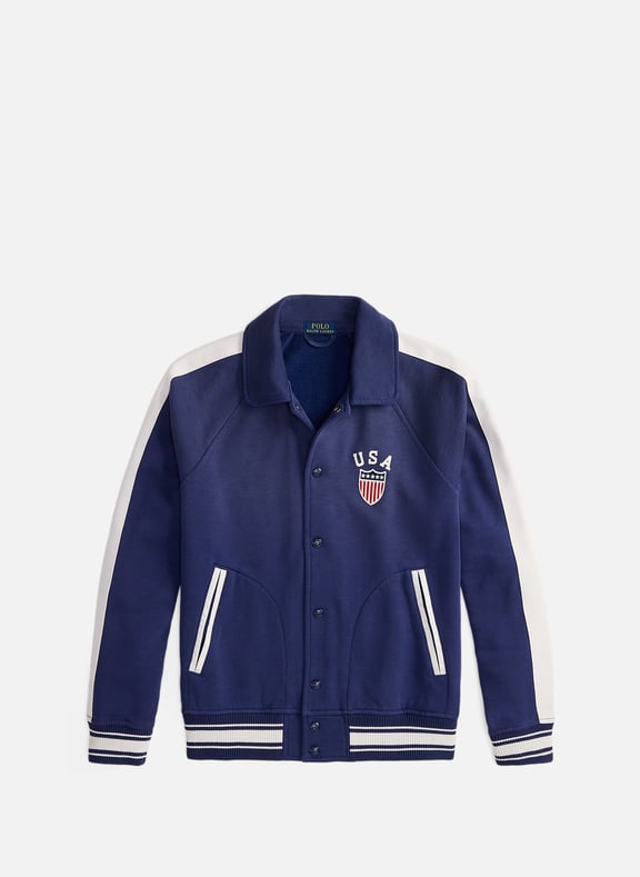 Sporty mixed cotton jacket Blue by POLO RALPH LAUREN POLO RALPH LAUREN Sporty mixed cotton jacket Blue