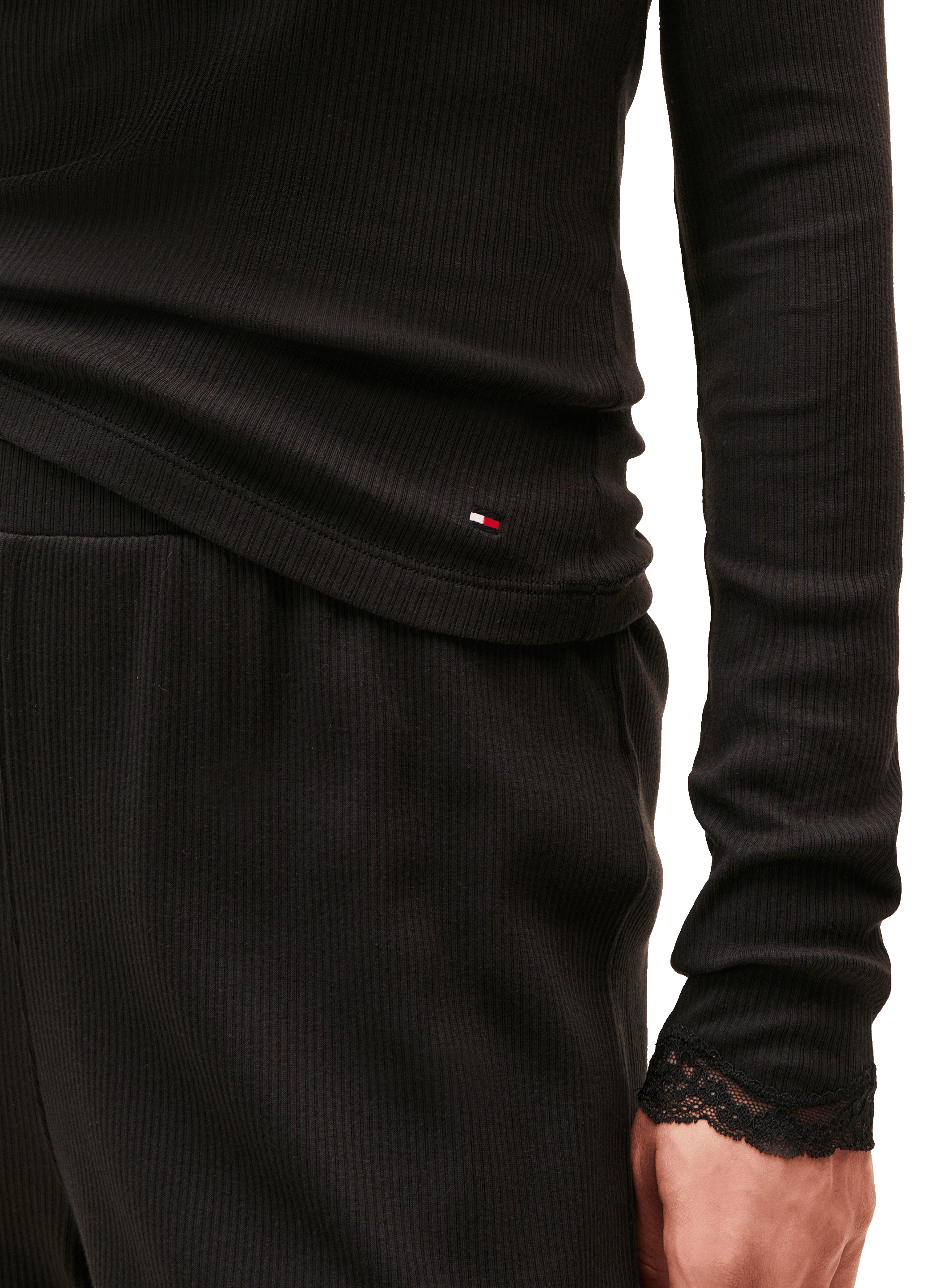 Top moulant à décoletté en dentelle TOMMY HILFIGER Noir