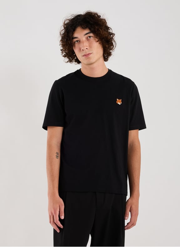 T-shirt en coton Fox Regular Noir by MAISON KITSUNÉ MAISON KITSUNÉ T-shirt en coton Fox Regular Noir