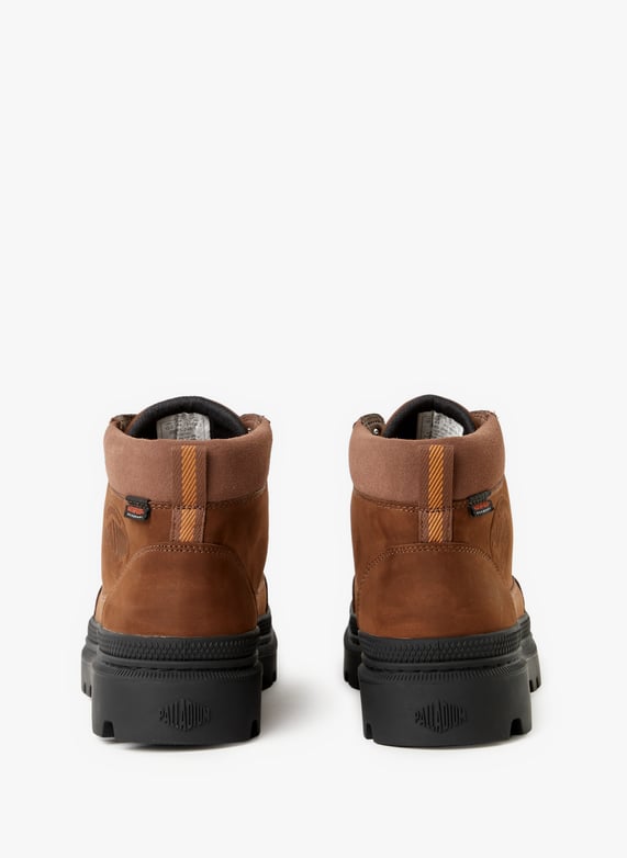 Mid-high leather wedge shoes | Brown by PALLADIUM Mid-high leather wedge shoes Brown