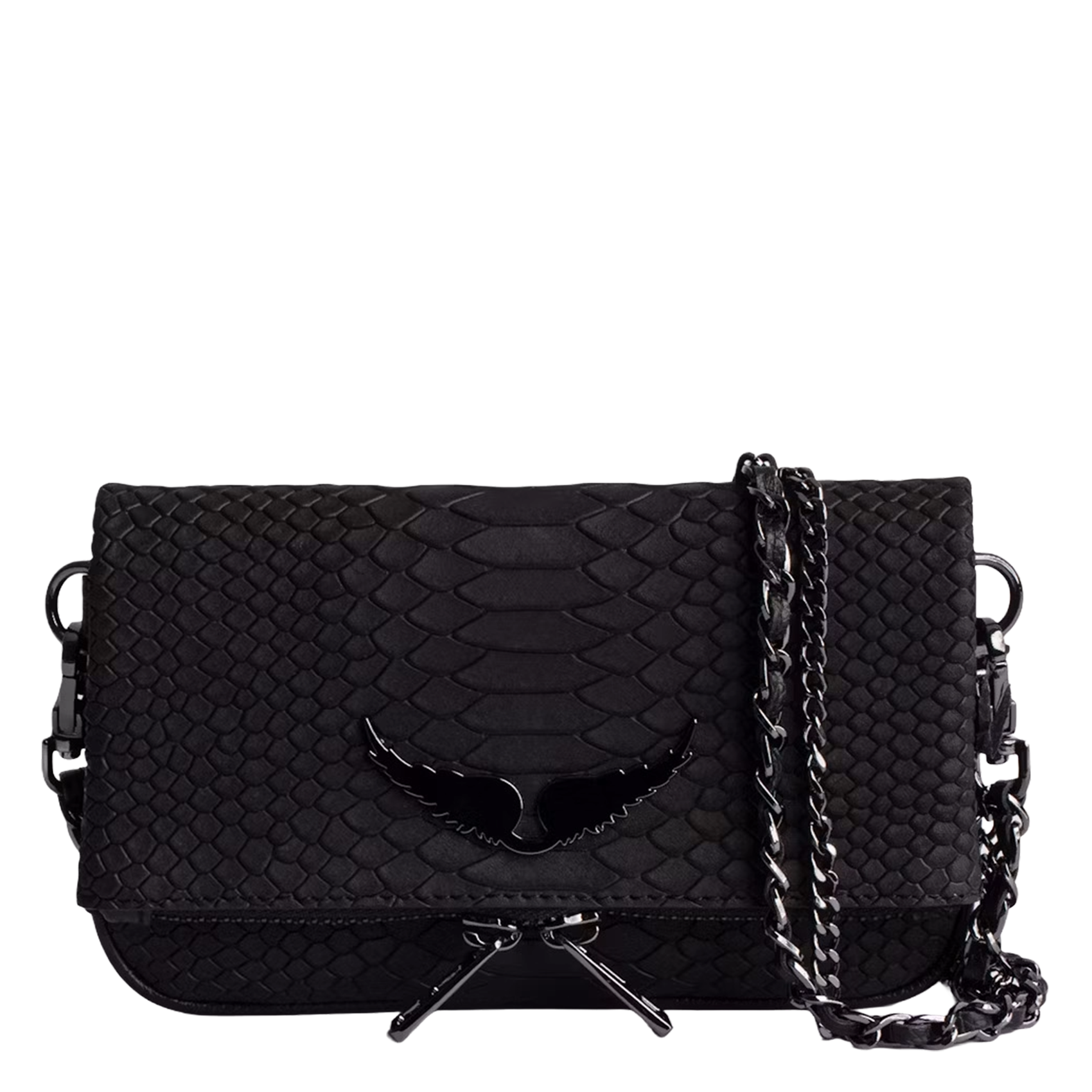 Sac bandoulière en cuir rock nano soft savage ZADIG&VOLTAIRE Noir