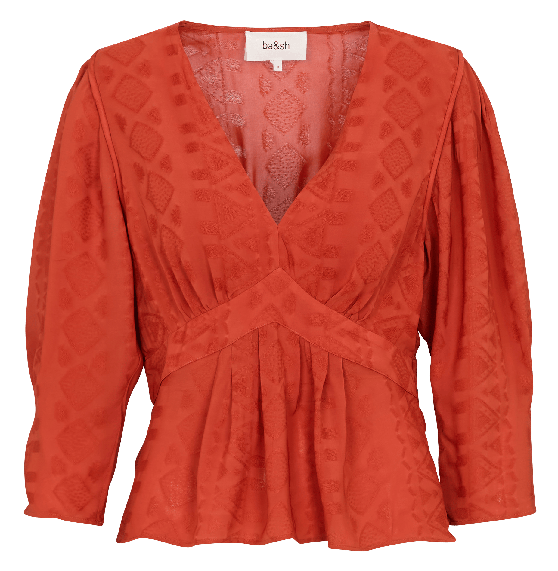 Top col v en jacquard idol Marron