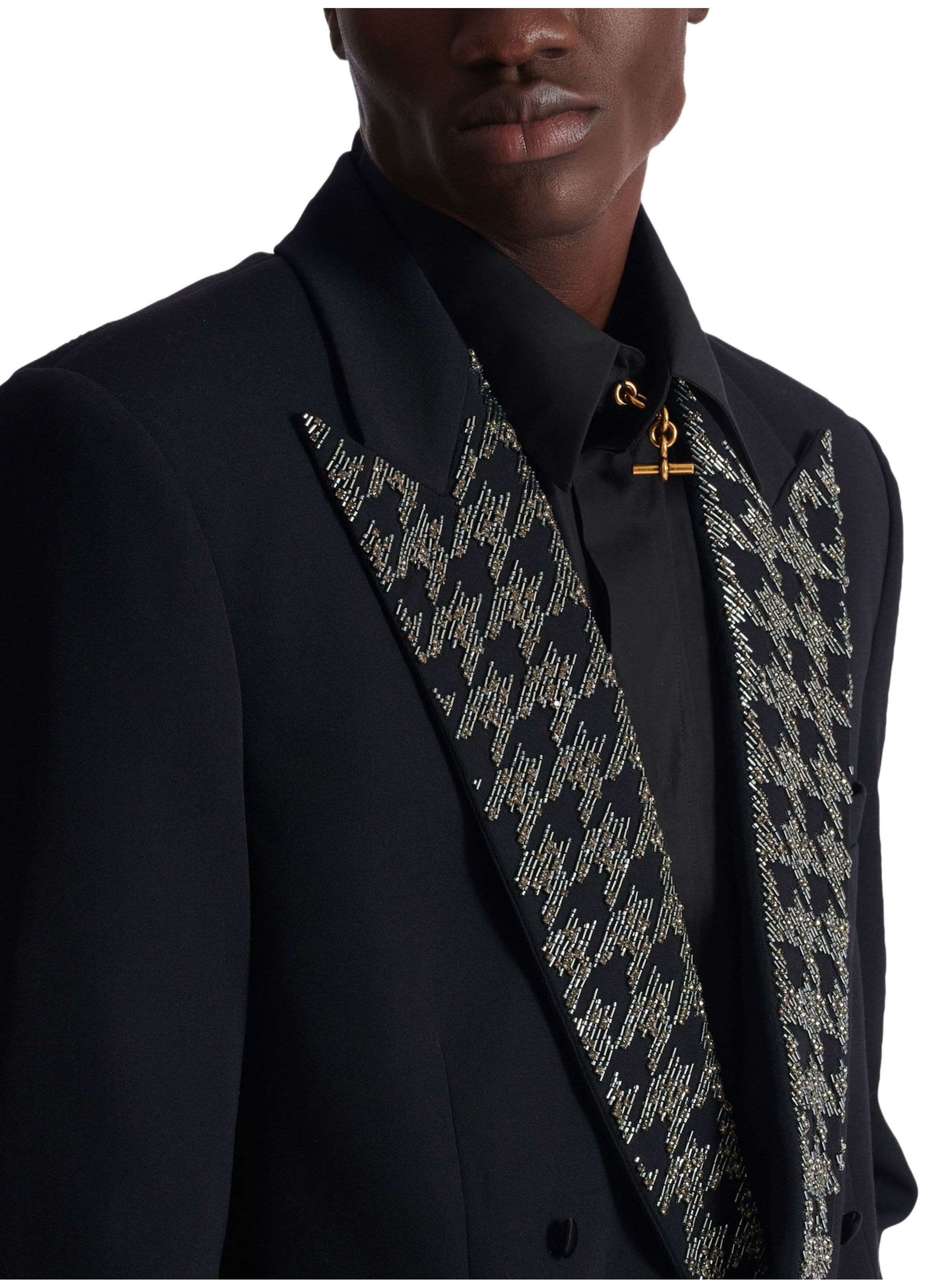 Spencer en grain de poudre avec cristaux Noir