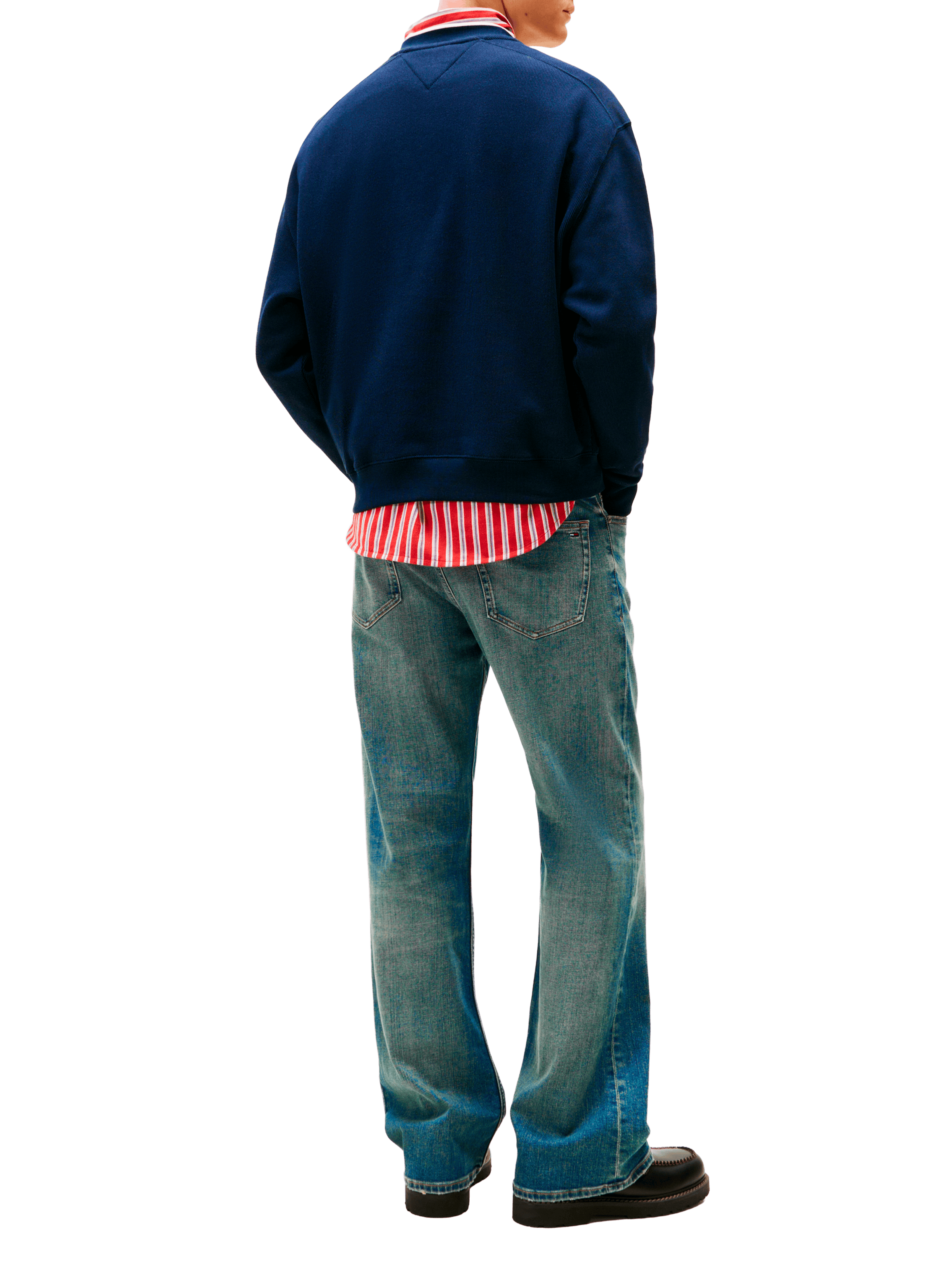 Sweat col rond en coton mélangé TOMMY HILFIGER Bleu