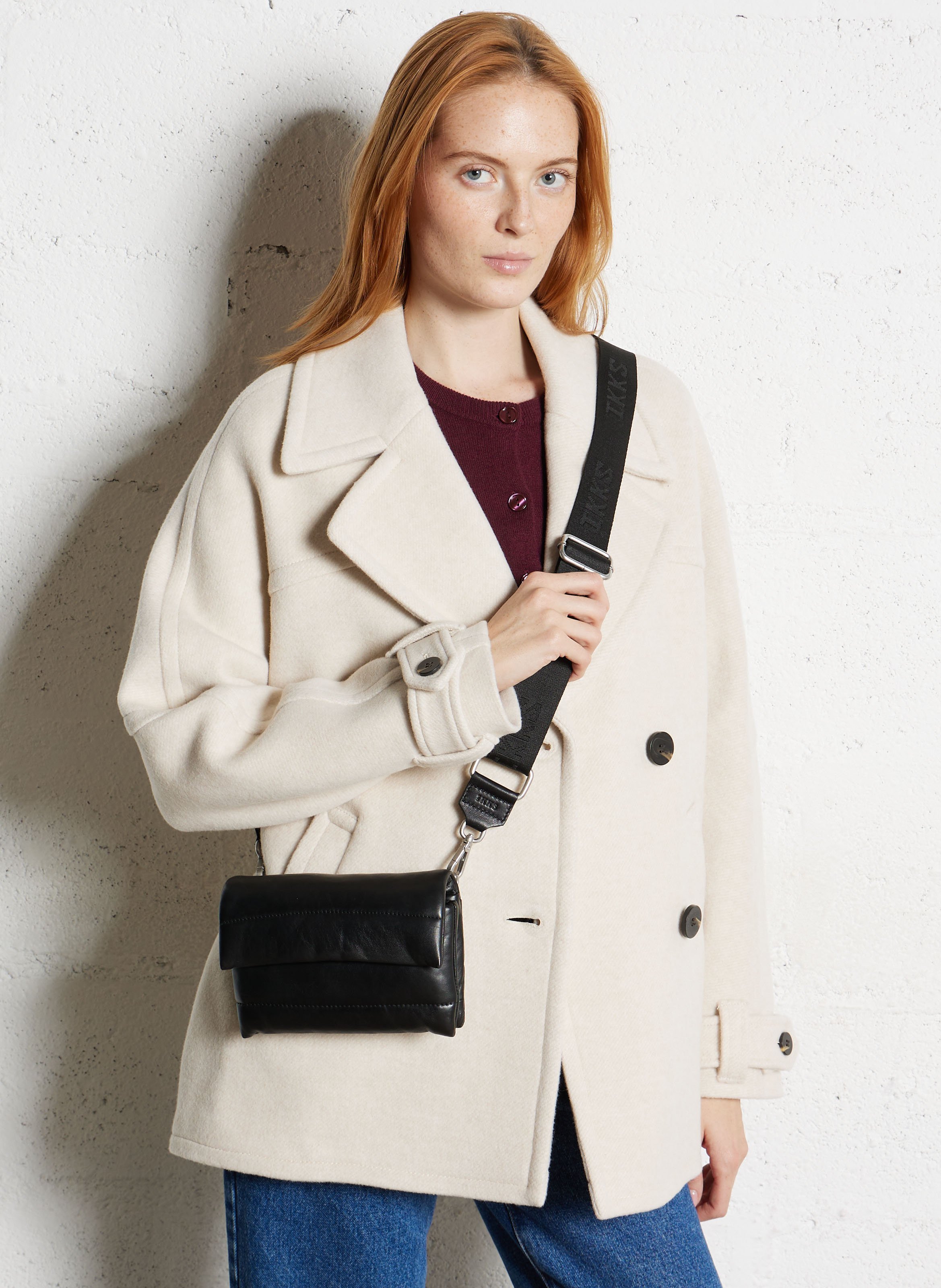 Sac bandoulière en cuir IKKS Noir