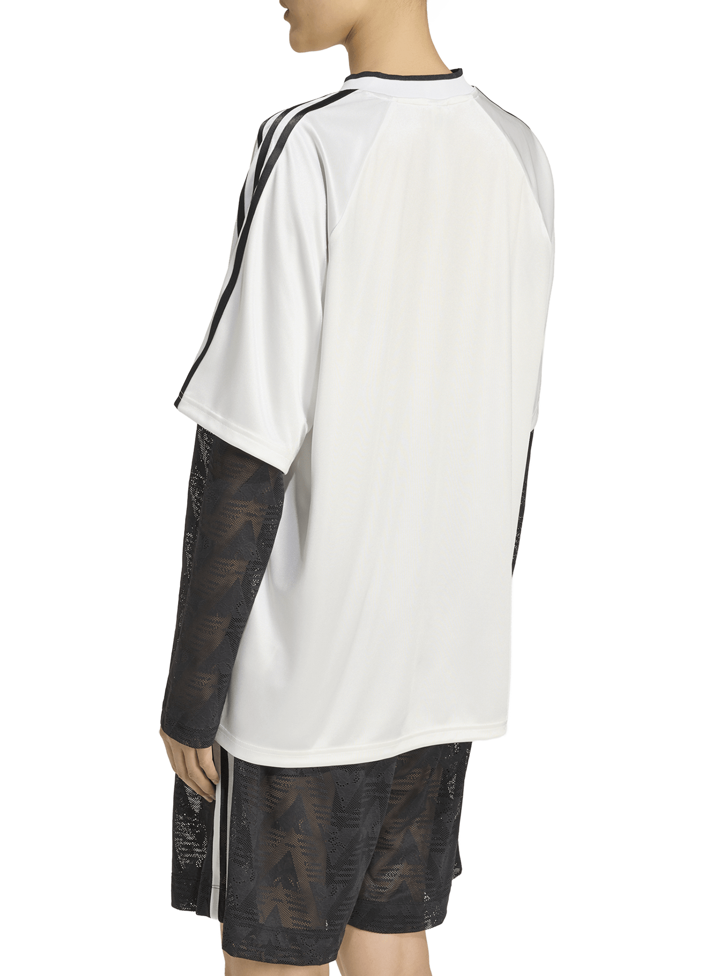 T-shirt with contrasting long sleeves lining ADIDAS White