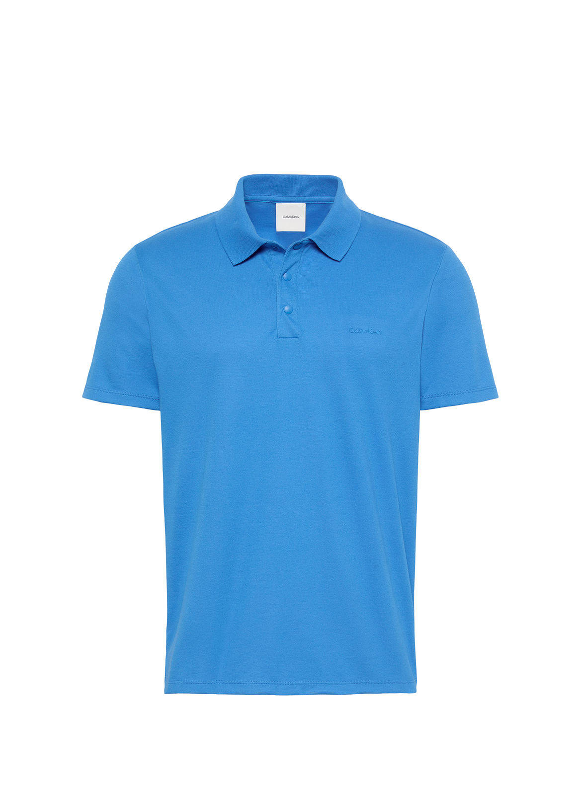 Straight polo in blended BCI cotton CALVIN KLEIN Blue