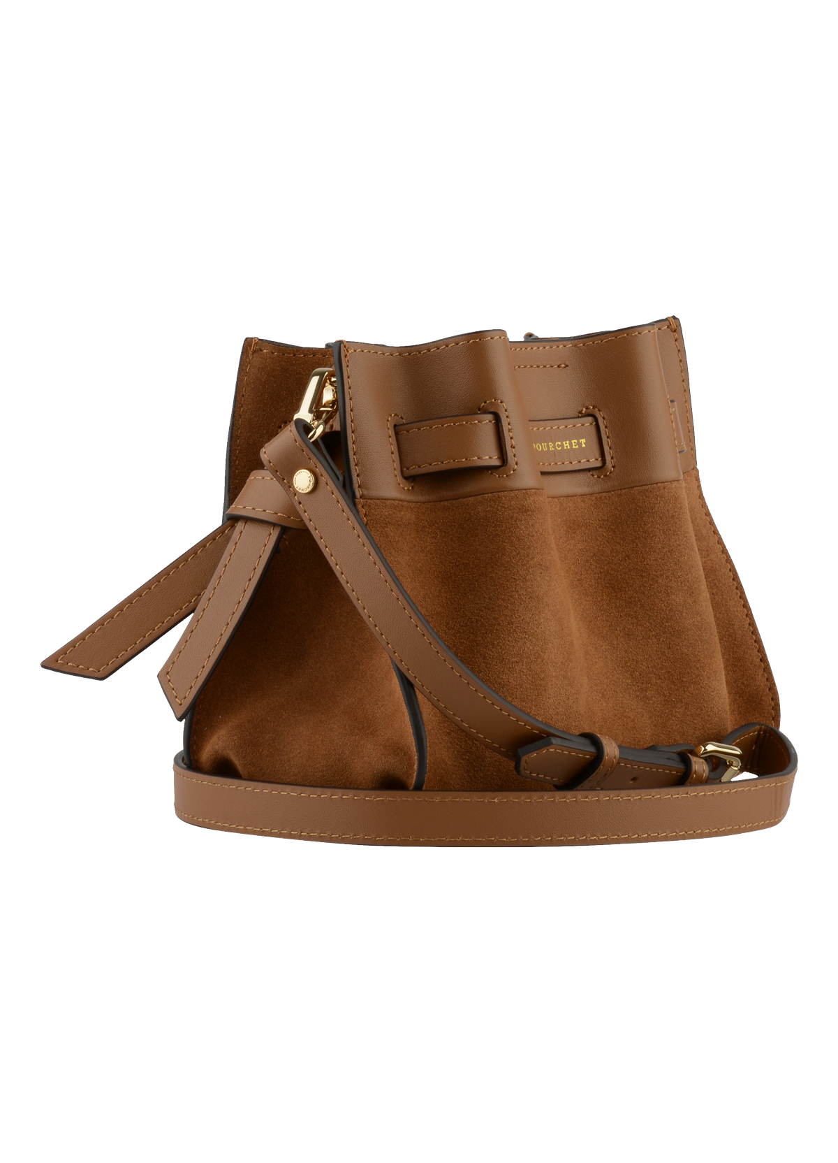 Blossom daim | sac porté travers pm POURCHET Marron