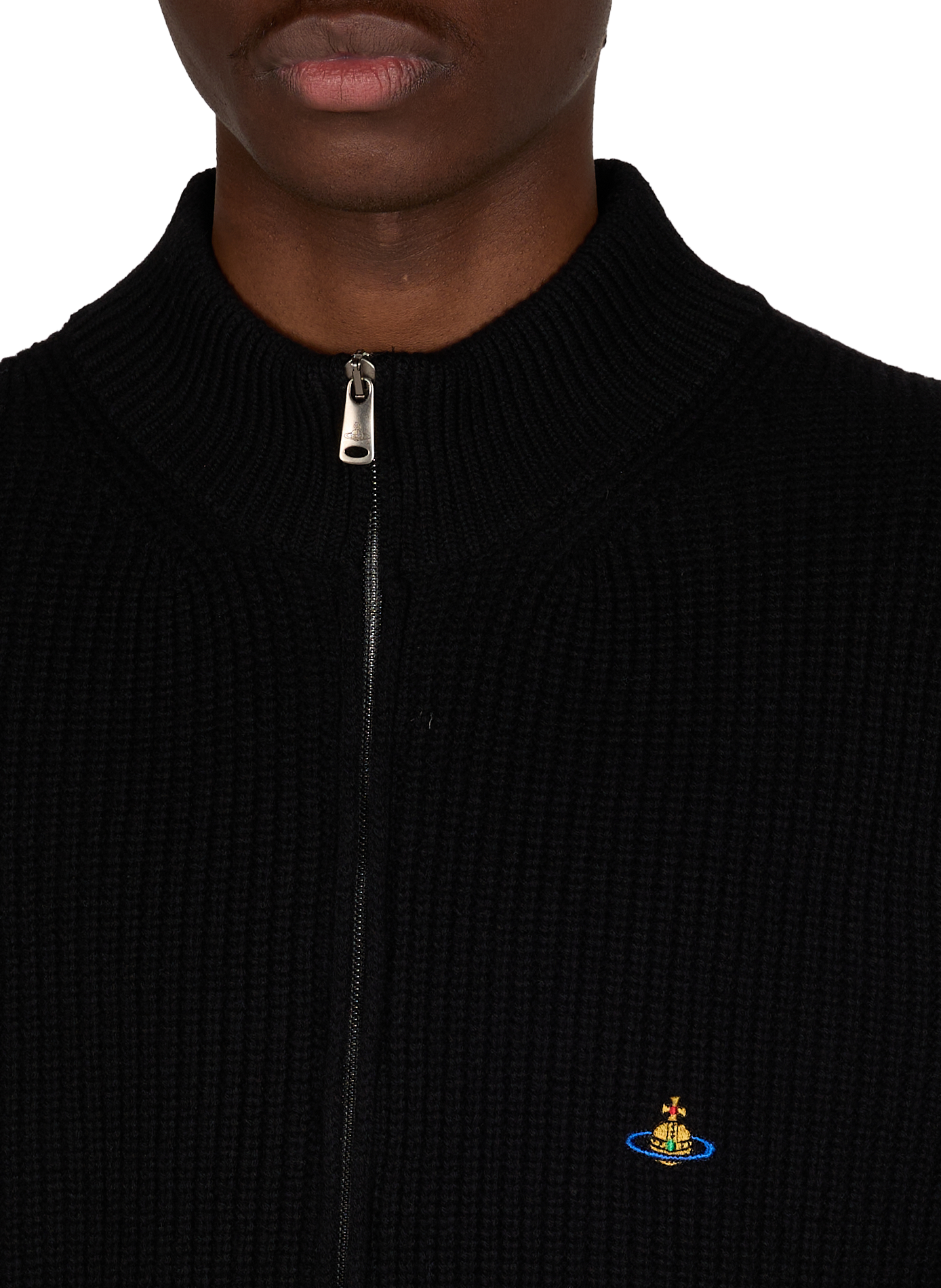 Wool and cashmere high-neck knitted vest VIVIENNE WESTWOOD Black