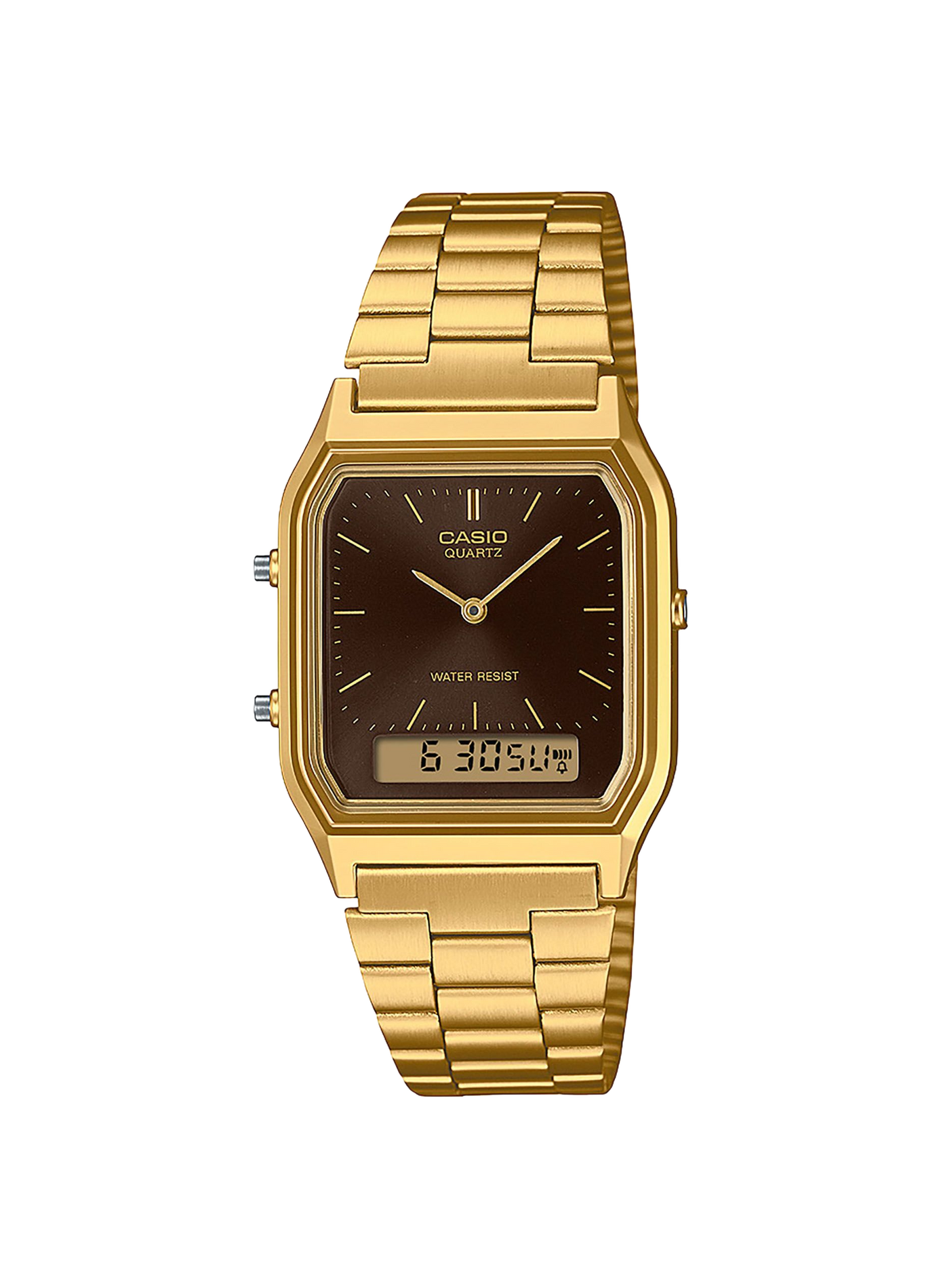 Montre analogique-numérique Edgy en acier inoxydable CASIO Doré