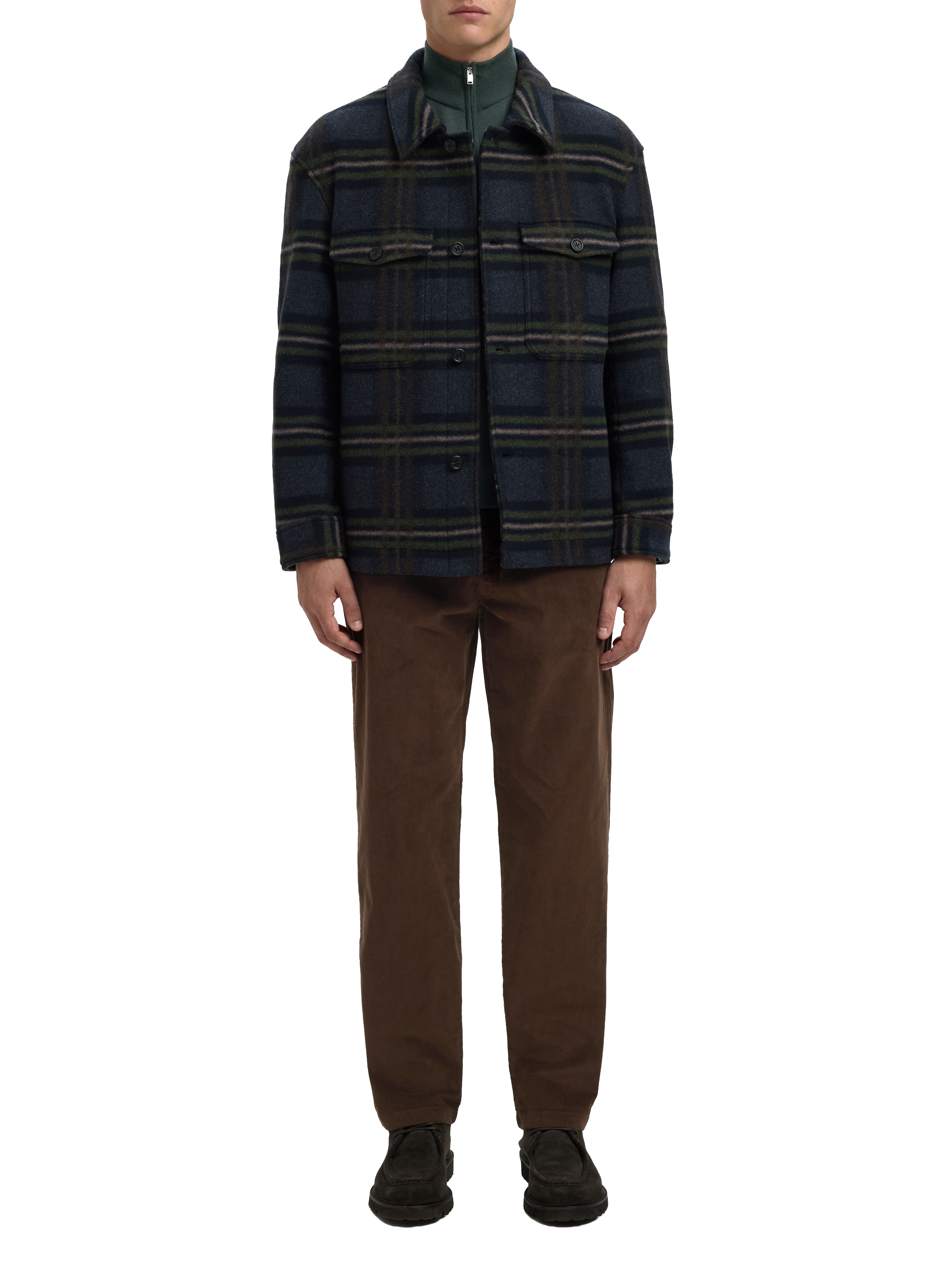 Pantalon ajusté à plis SELECTED Marron