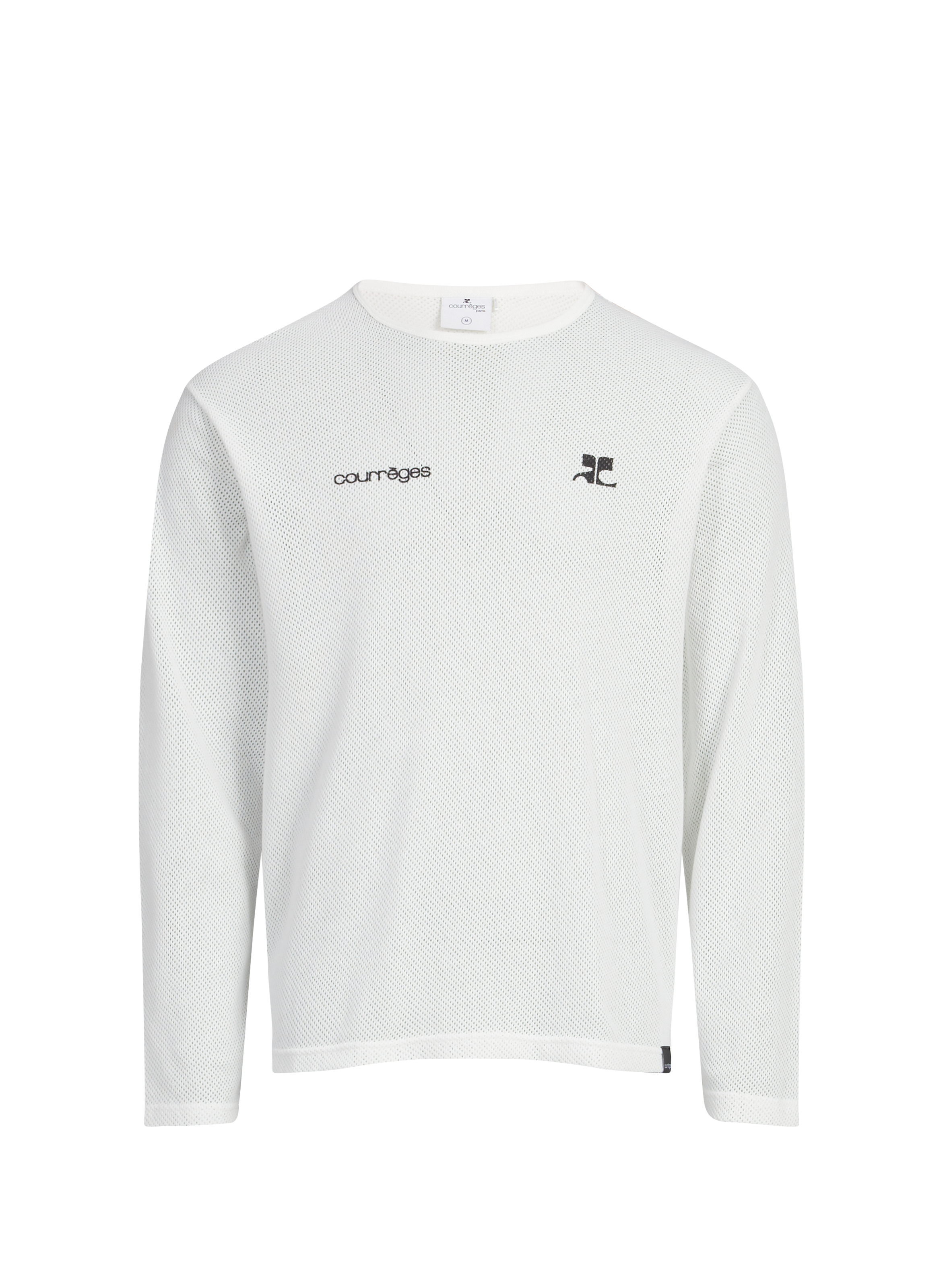 Pull mesh à col rond COURRÈGES Blanc