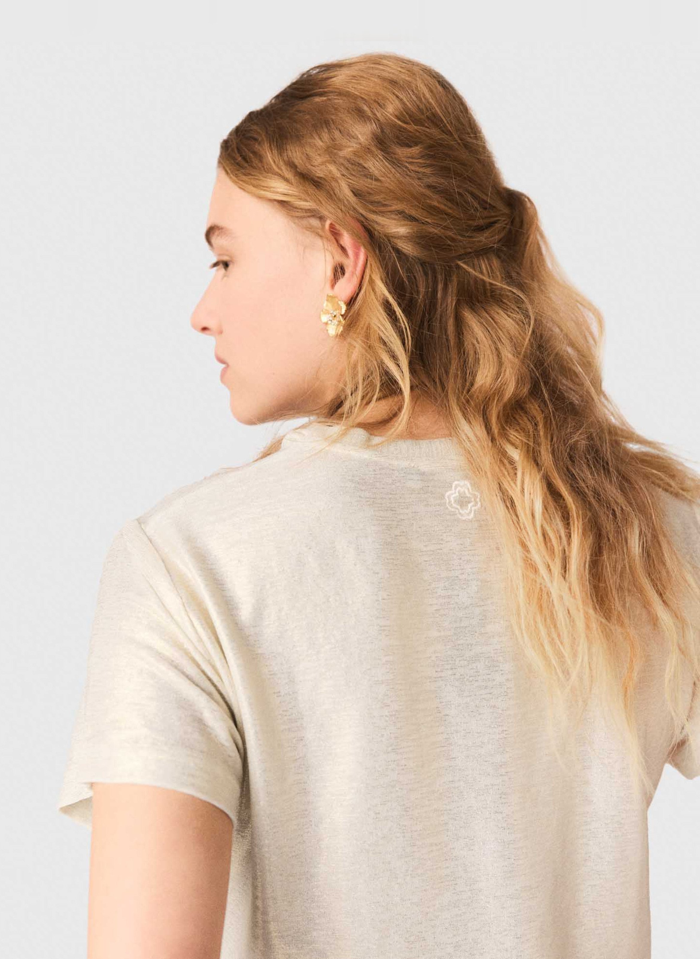 Top col rond MAJE Doré