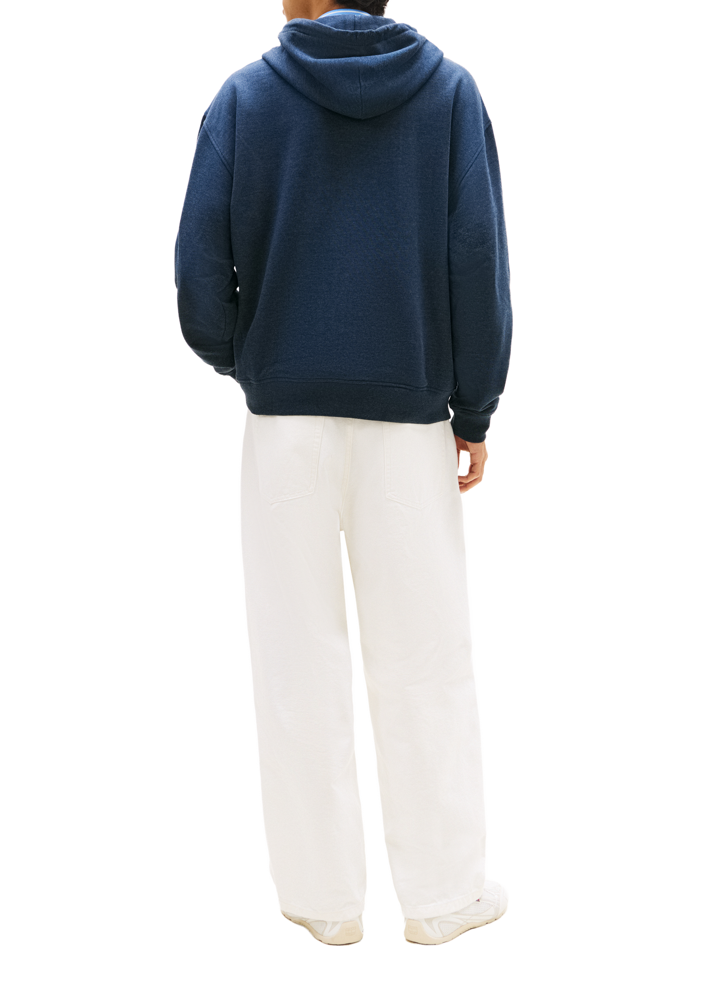 Sweat à capuche zippé en coton mélangé TOMMY HILFIGER Bleu