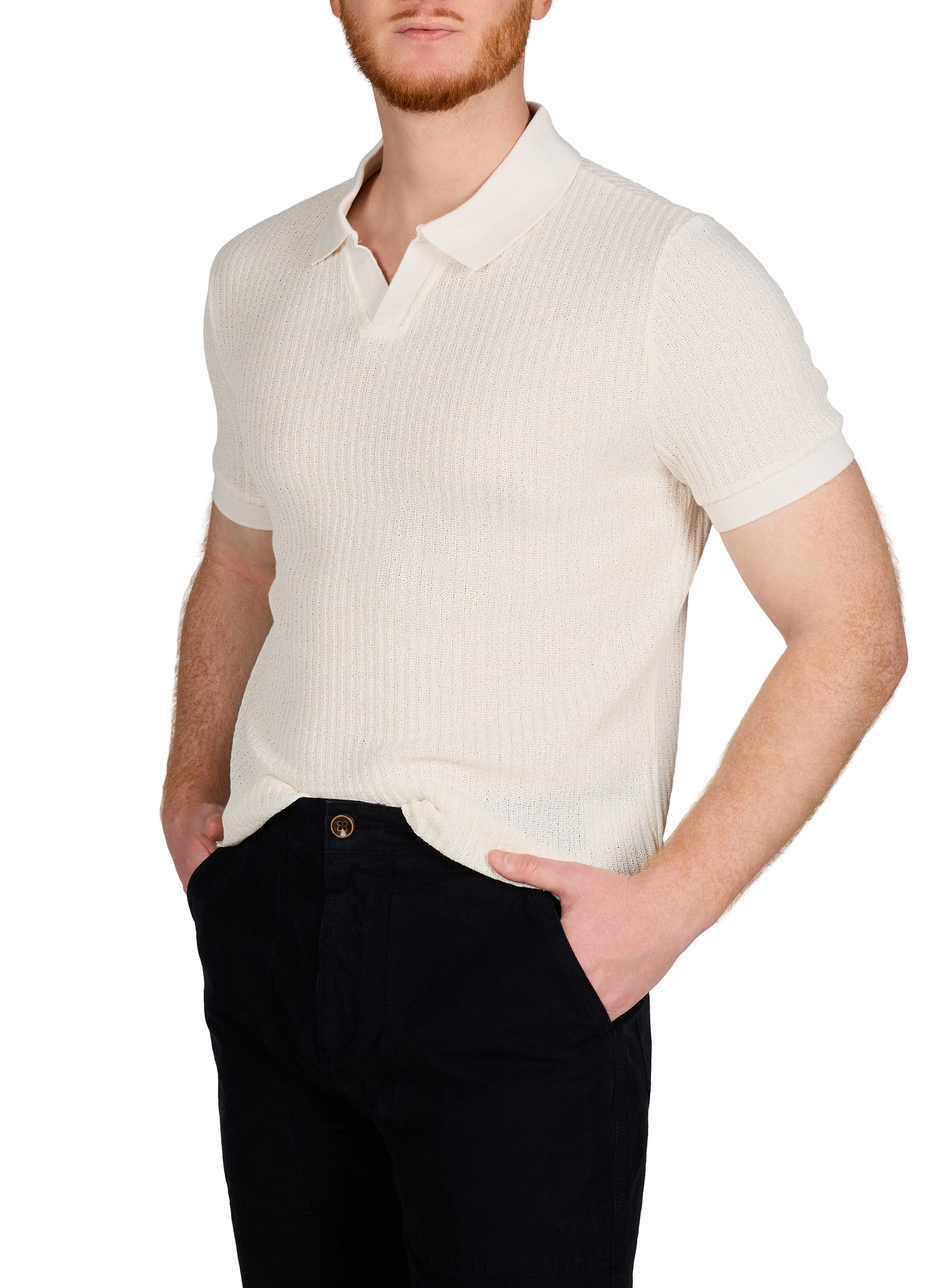 Polo manches courtes en coton AU PRINTEMPS PARIS Beige