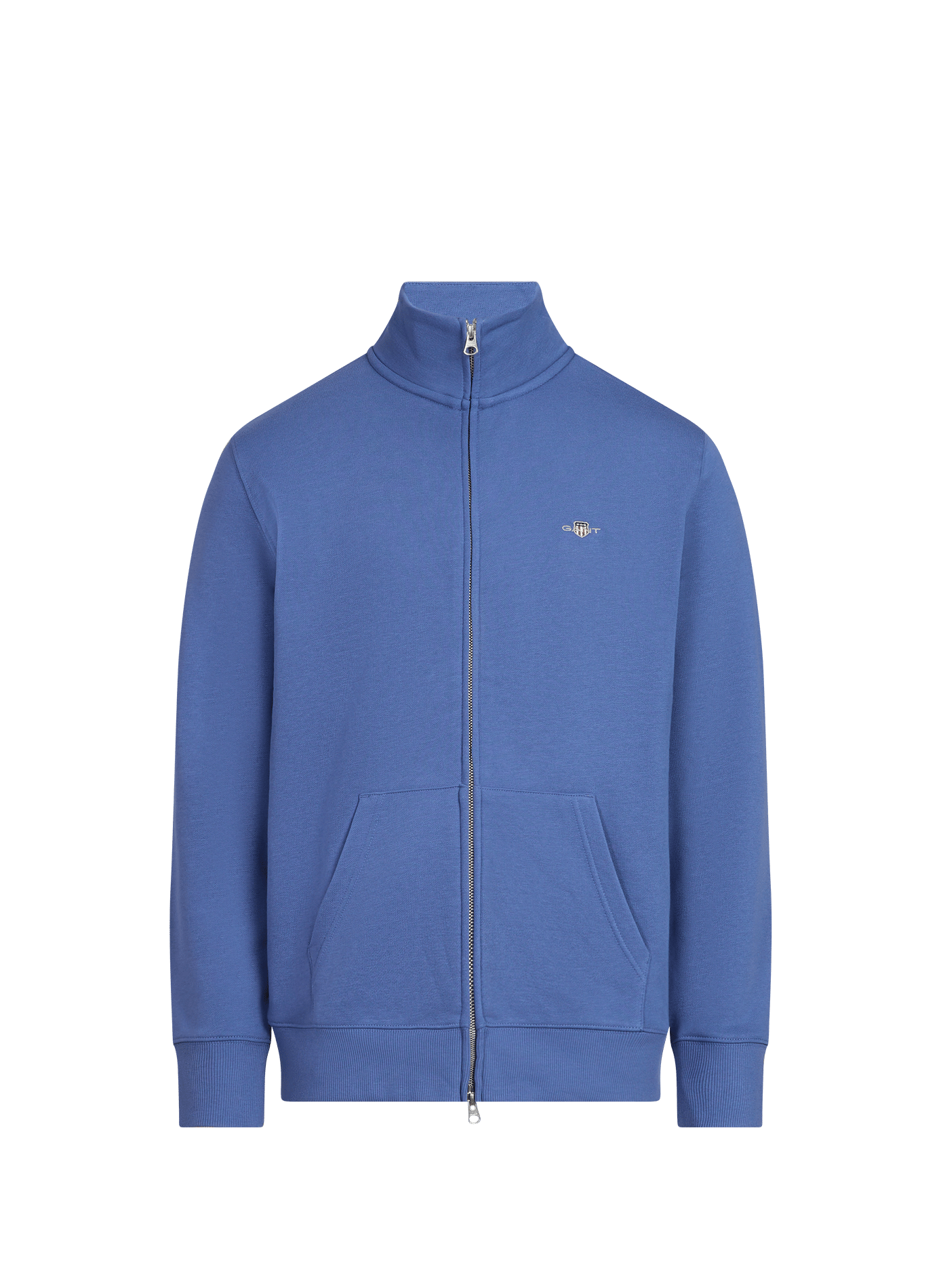 Hoodie zippé col montant en coton mélangé GANT Bleu