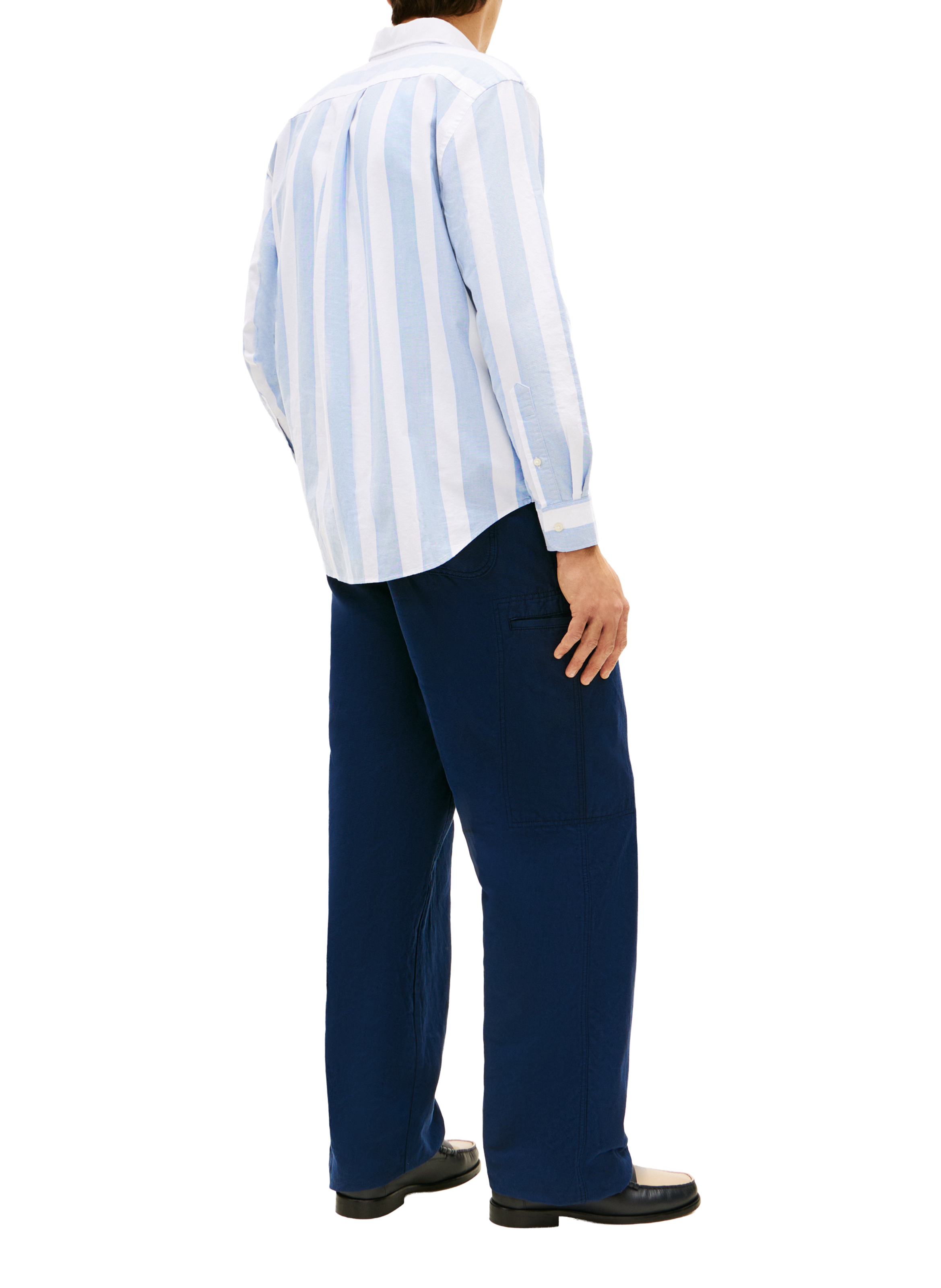 Chemise droite Oxford à logo en coton TOMMY HILFIGER Bleu